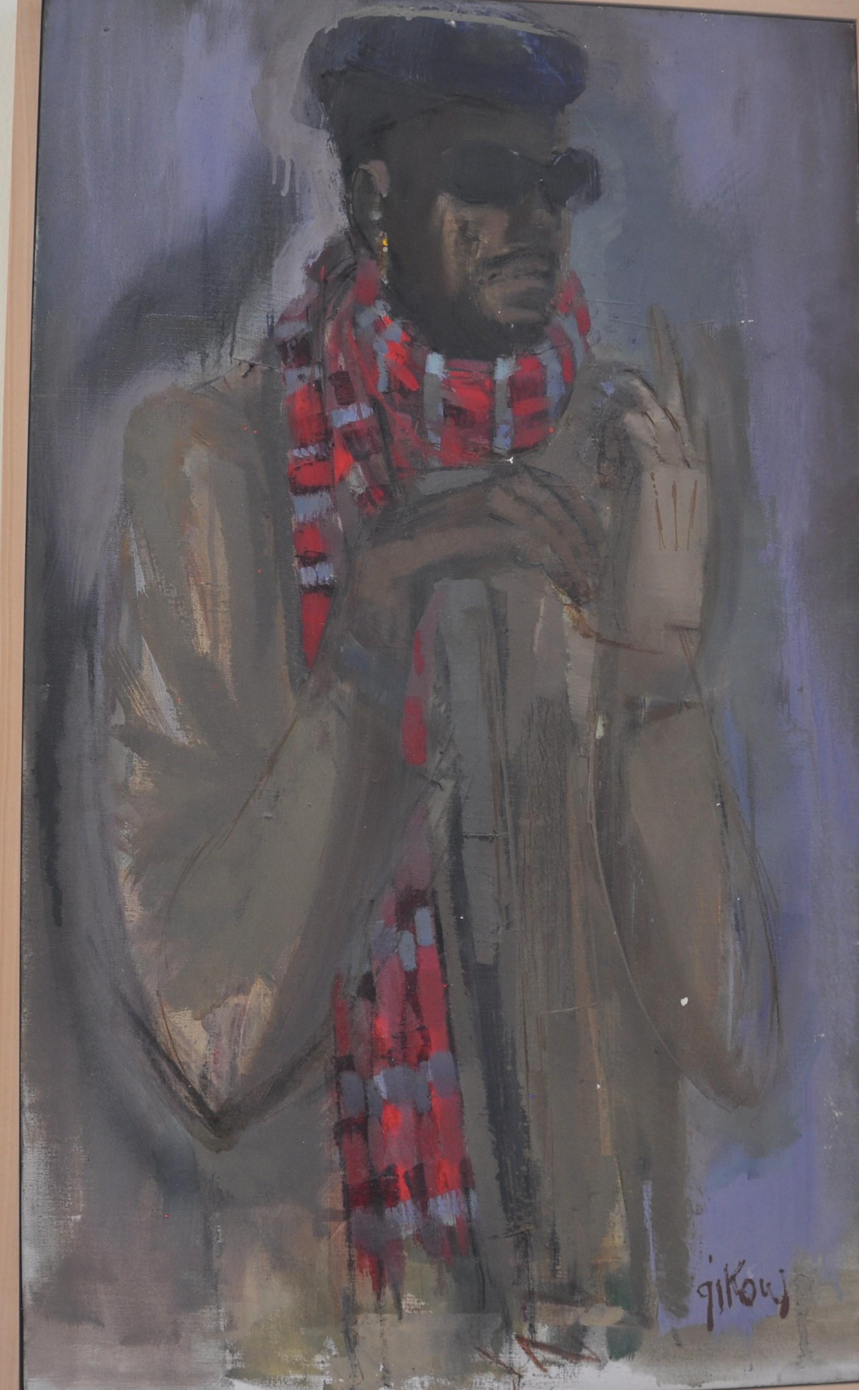 Black Man (Schwarz), Figurative Painting, von Ruth Gikow