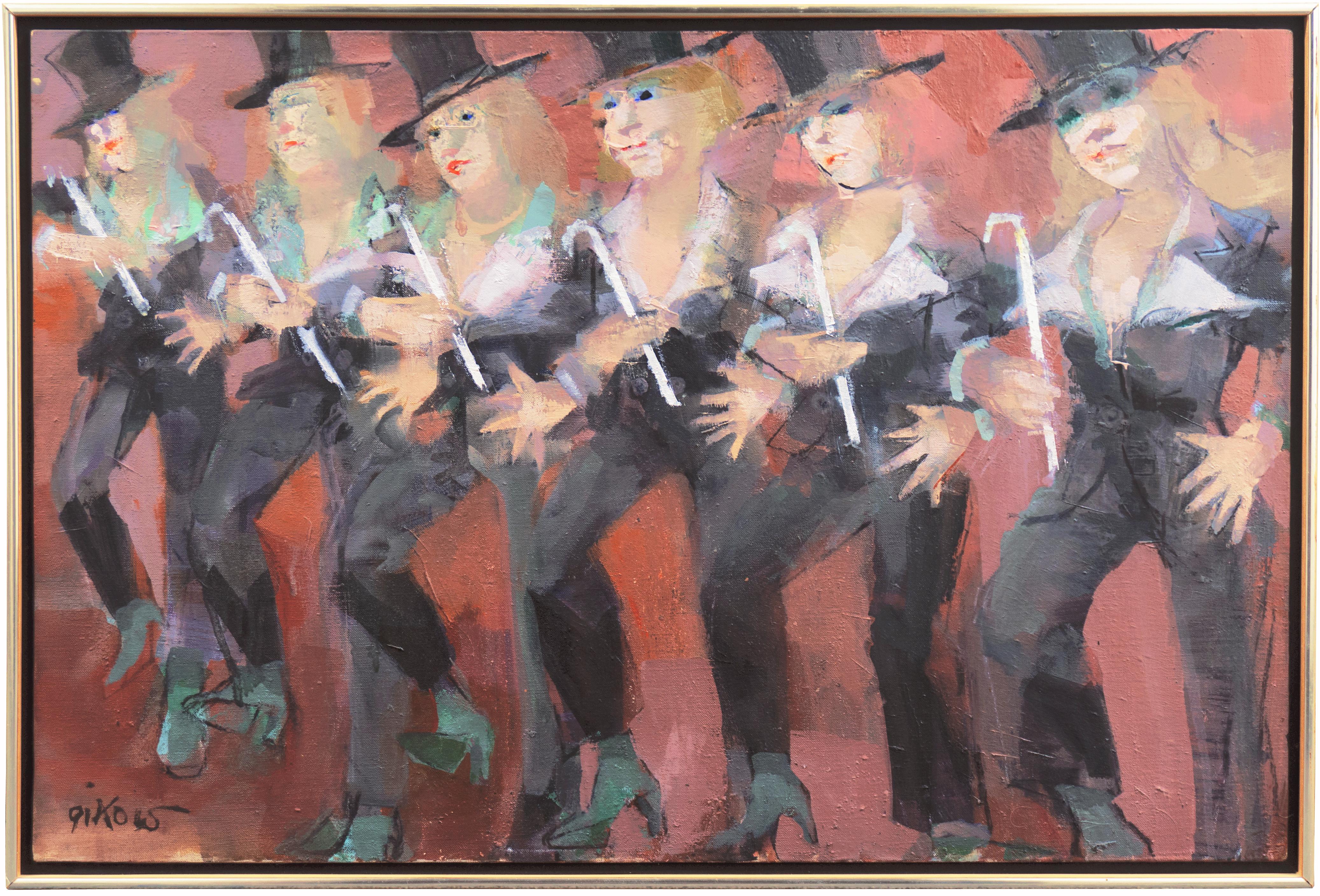 « Chorus Line », Cooper Union, WPA, MoMA, Metropolitan, Smithsonian, Woman Artist - Post-impressionnisme Painting par Ruth Gikow