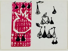 "Pear & Pomegranate, " original color silkscreen by Ruth Grotenrath