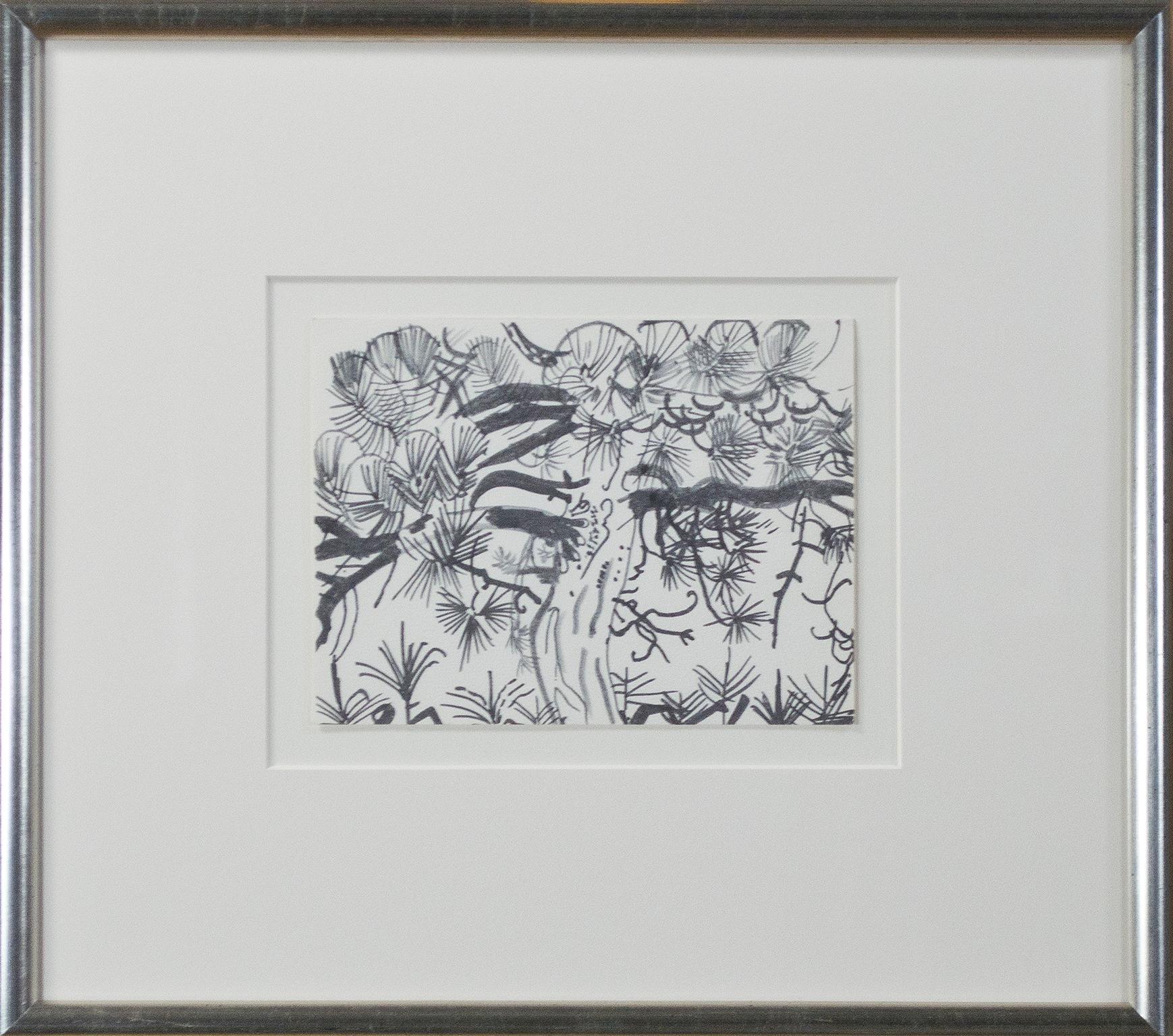 „Pine Tree“, Offsetlithographie in Schwarz-Weiß von Ruth Grotenrath im Angebot 1