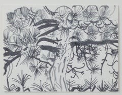 „Pine Tree“, Offsetlithographie in Schwarz-Weiß von Ruth Grotenrath
