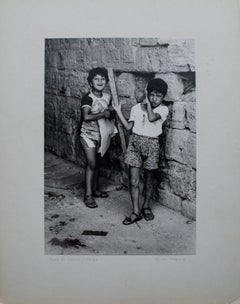 2 Black & White Photos of Arab Children, 1970s, by Ruth Harris