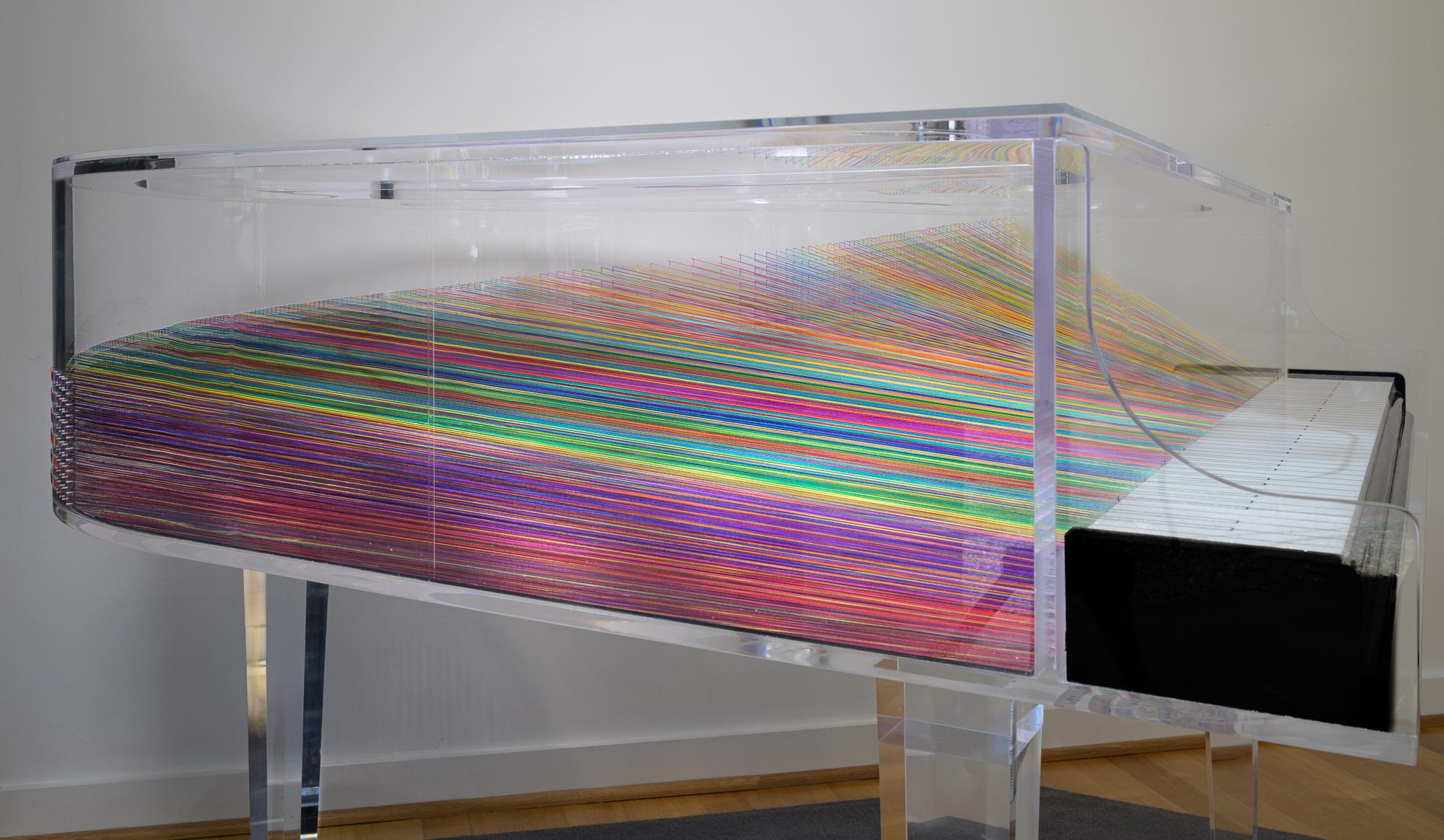 Allegro Con Brio - contemporary, figurative, acrylic and thread sculpture For Sale 4