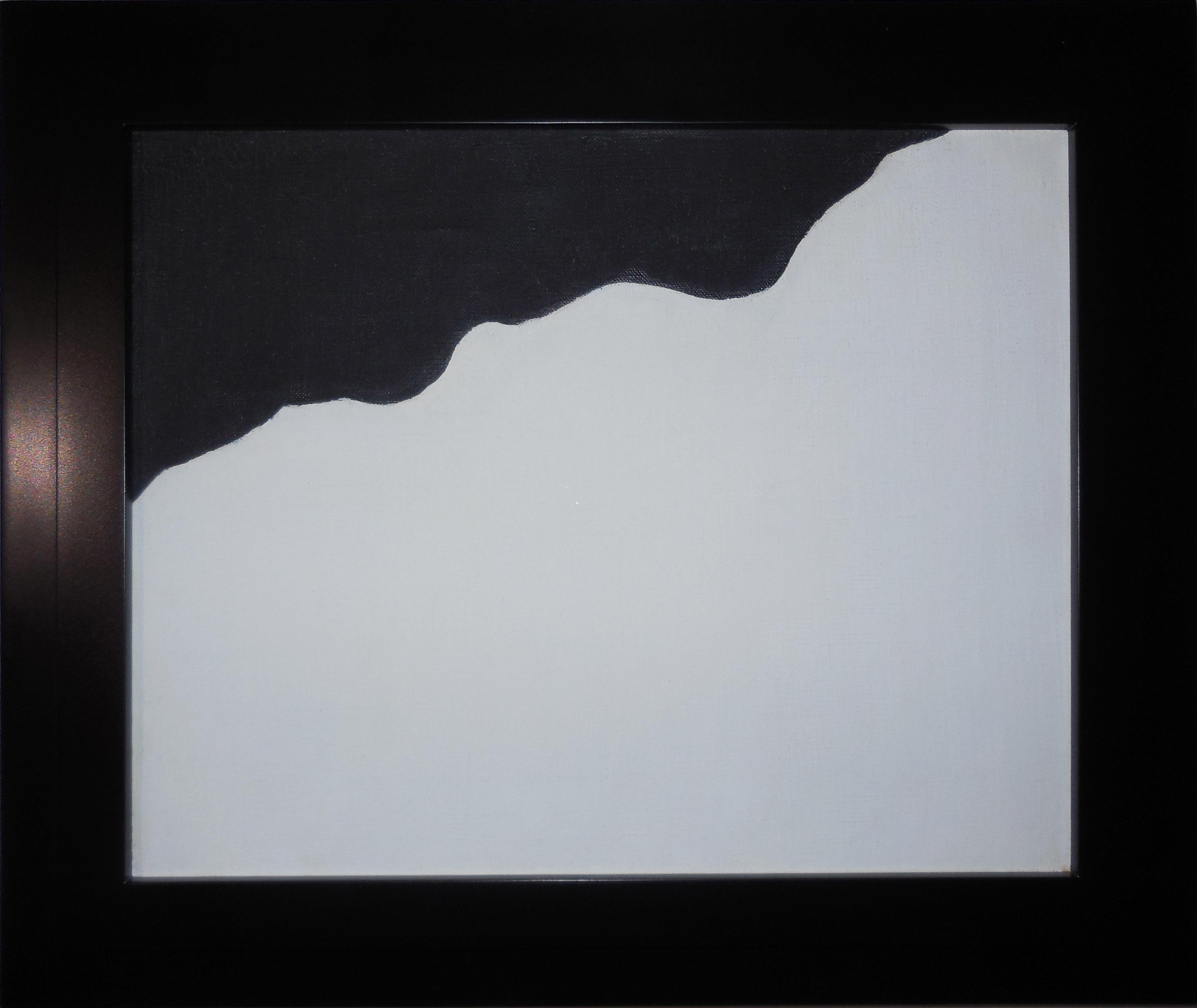 Ohne Titel (Abstraktiv in Schwarz und Weiß) – Painting von Ruth Kligman