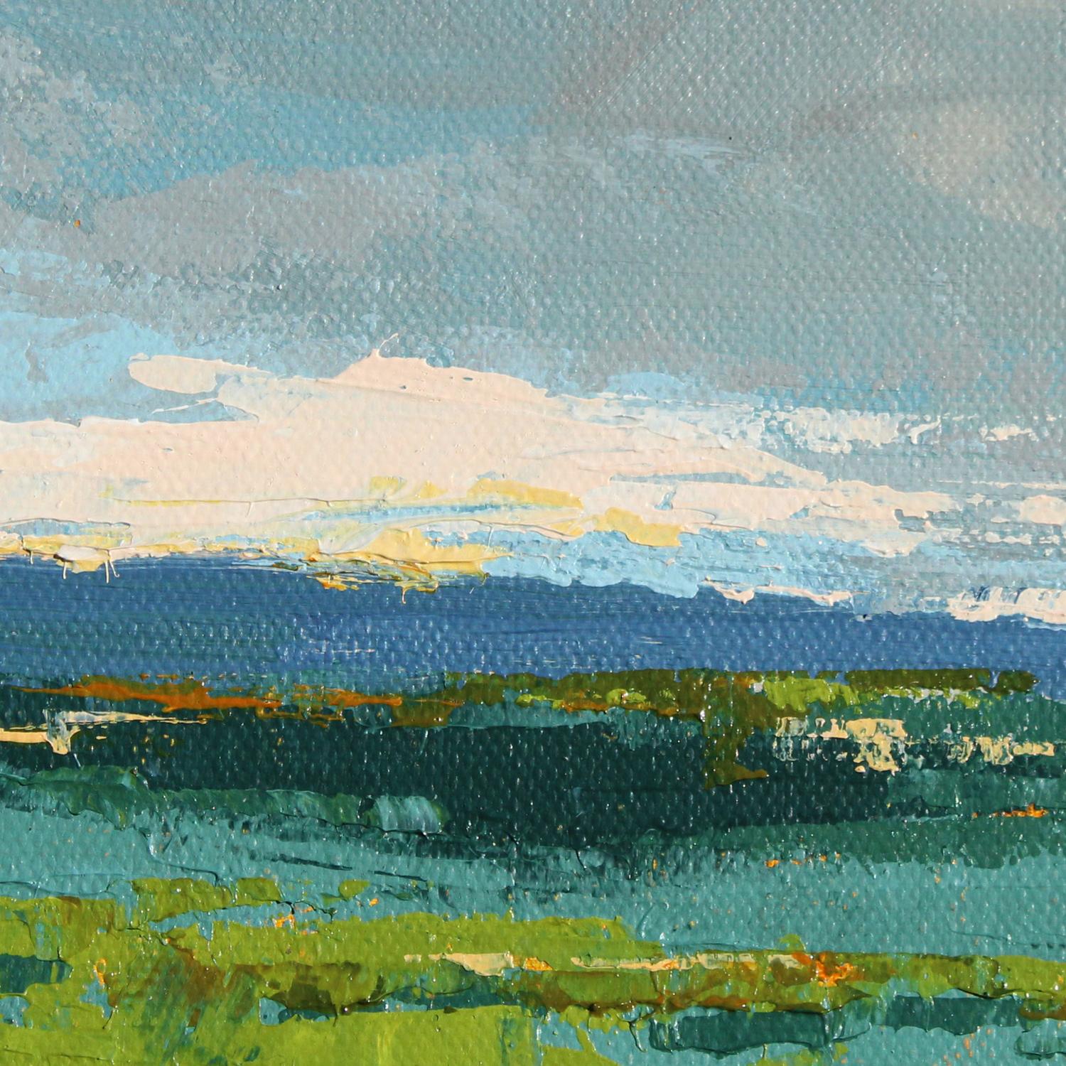 Nuages - Peinture abstraite du Vermont - Bleu Abstract Painting par Ruth LaGue