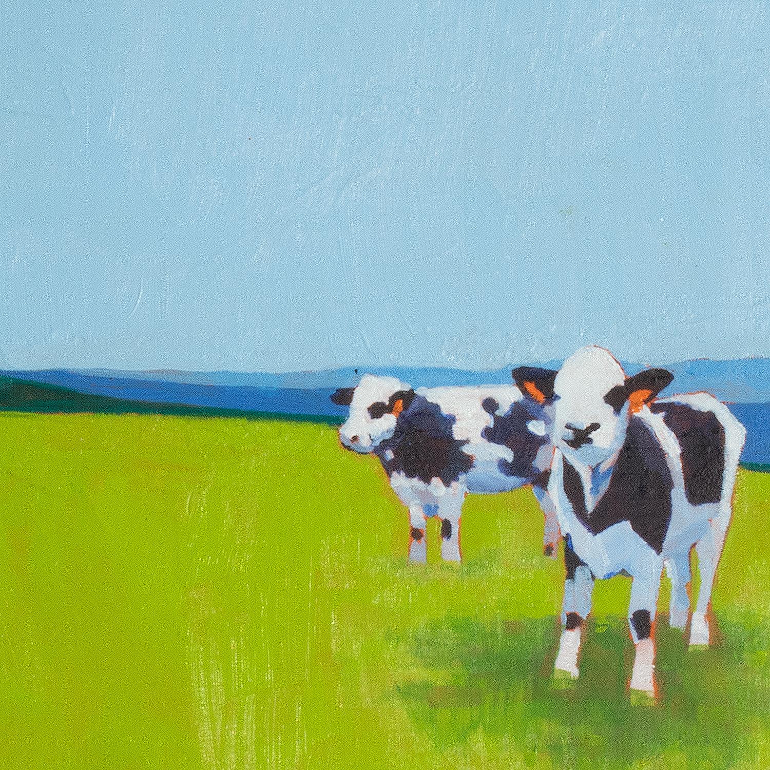 paintings of cows in a field