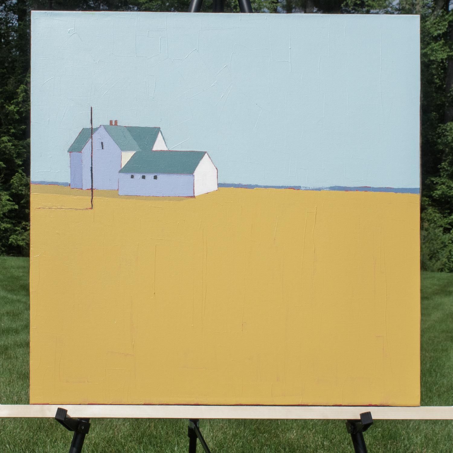 <p>Artist Comments<br>Set against an expansive yellow field, a cluster of white farmhouses stands at ease near the horizon. The scene whispers of silence, space, and distance. The composition exudes both an isolating and calm