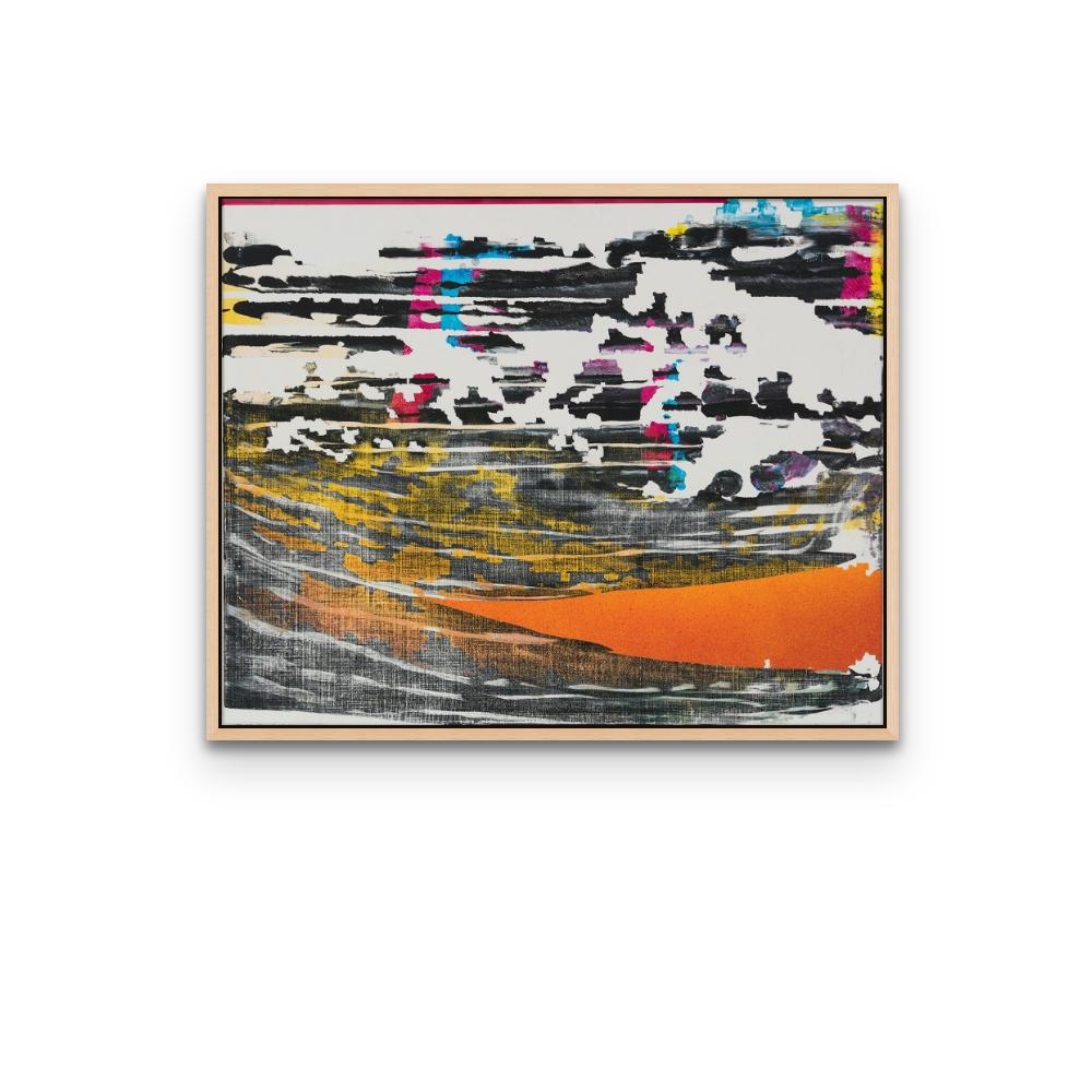 Lightstream- Sprühgemälde, rechteckiges Acrylgemälde auf Leinwand – Painting von Ruth Lantz