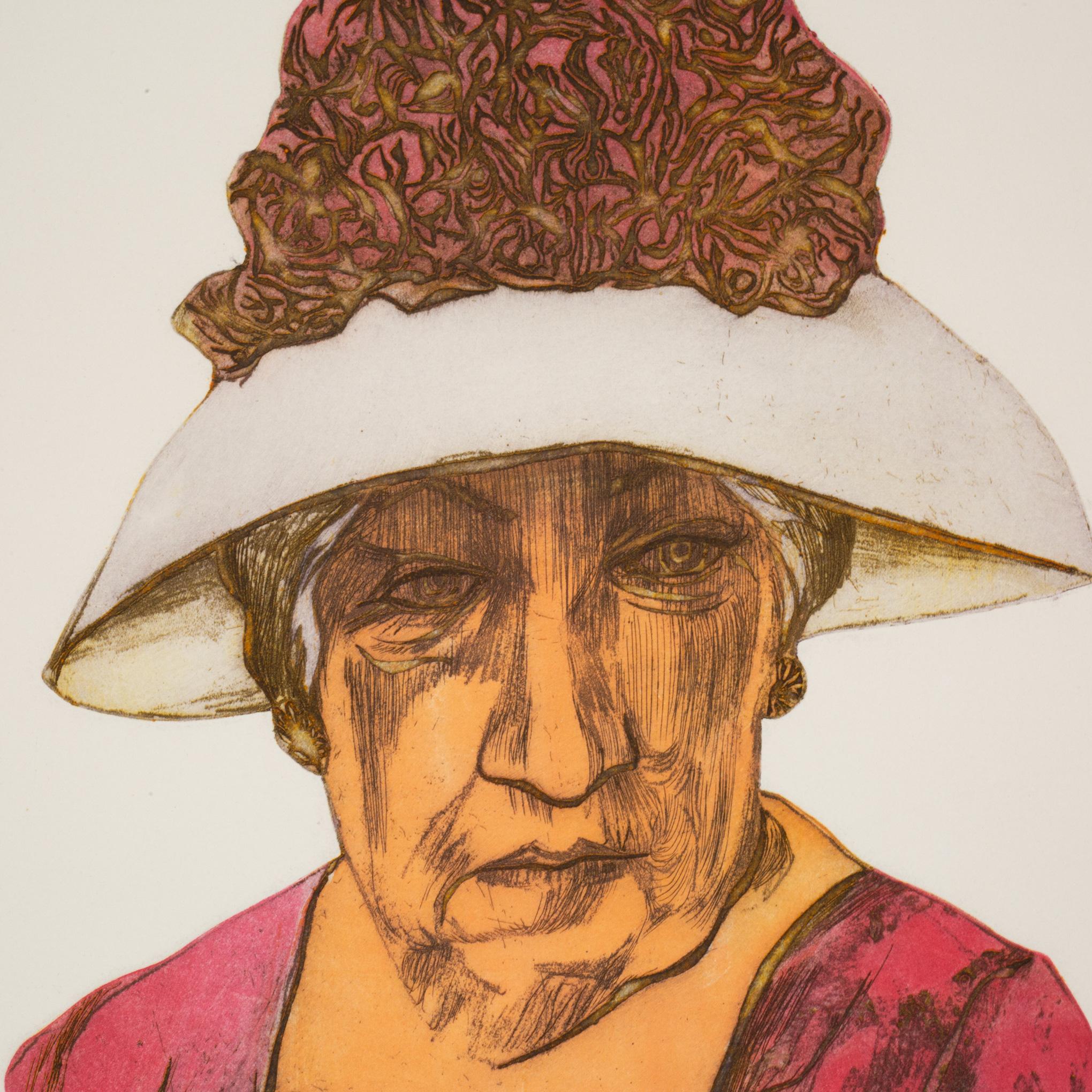 CIRCA

Ruth Leaf, Dowager, firmata, titolata e prova d'artista (AP) a matita, acquaforte e acquatinta a colori in rilievo su carta vergata.

    CREATRICE RUTH LEAF (1923-2015).
    DATA DI FABBRICAZIONE 1952 circa. 
    MATERIALI E TECNICHE