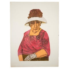 Ruth Leaf, Dowager, Serigrafía en relieve, Aguafuerte, Prueba de artista firmada