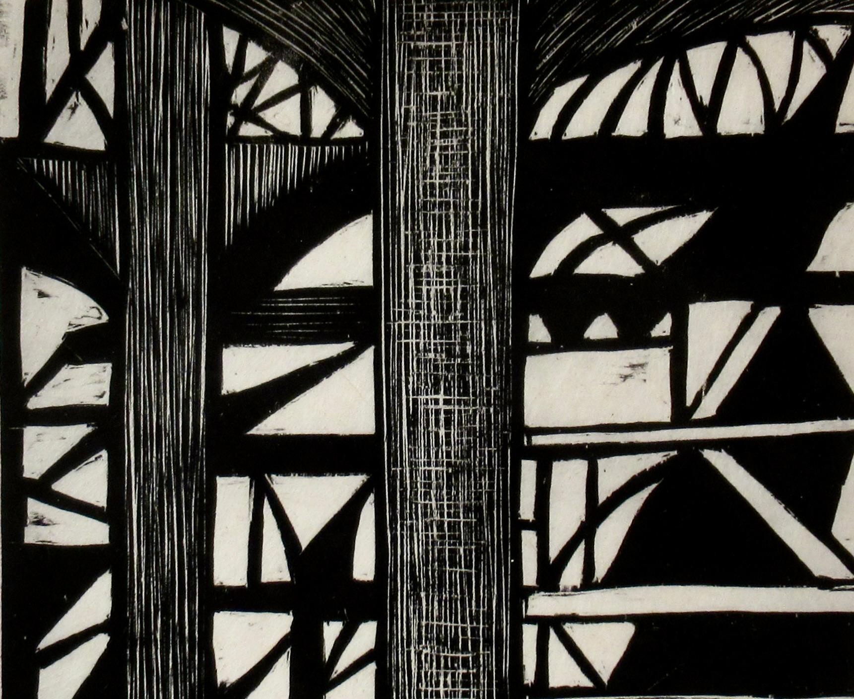 A Bridge - Abstract Expressionist Print by Ruth Leaf