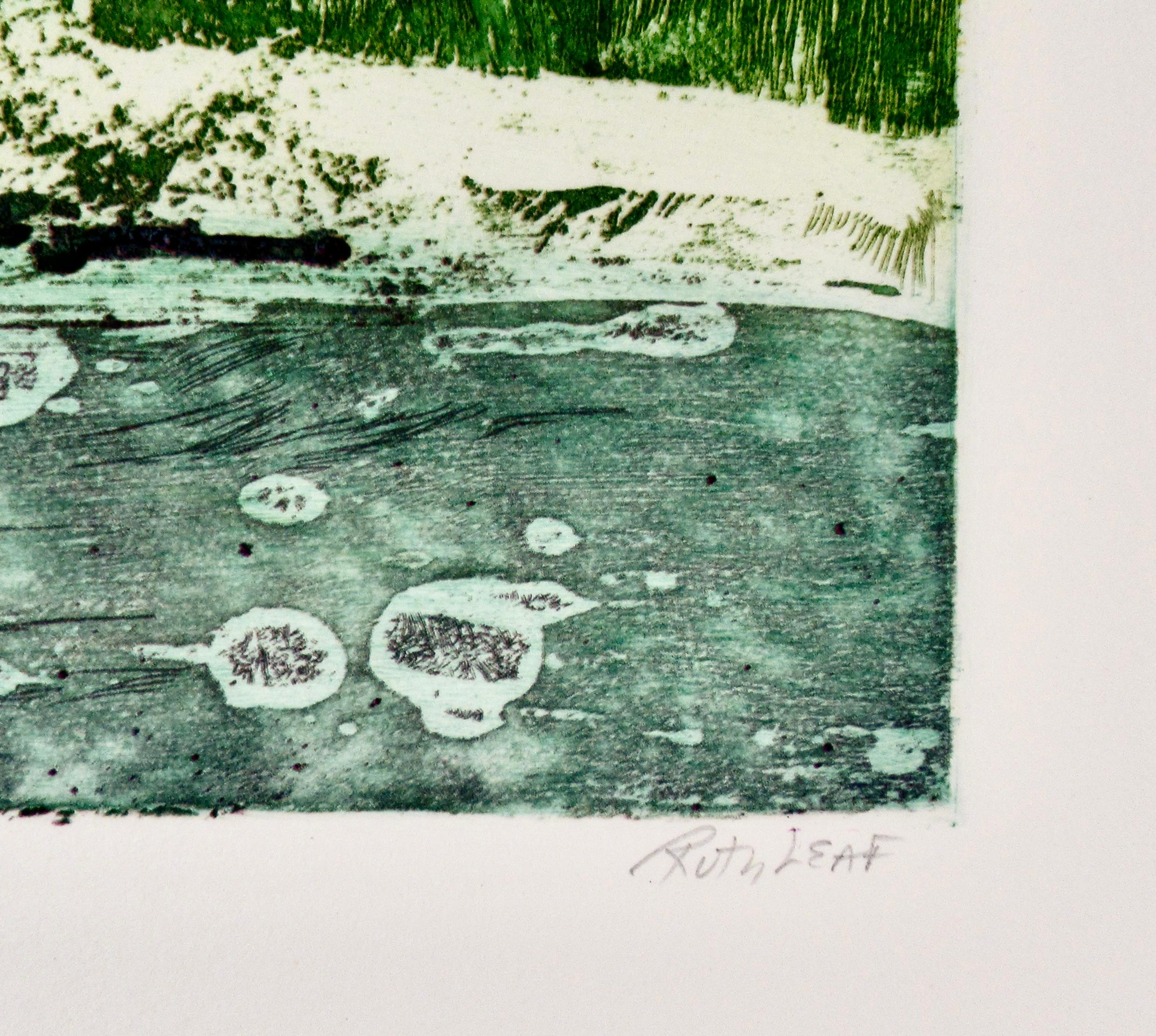 Arcadia - Figurative Print Verde de Ruth Leaf