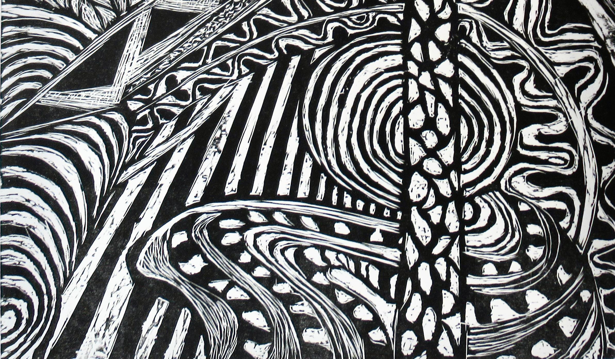 Carnival 2, Variant - Gray Abstract Print by Ruth Leaf