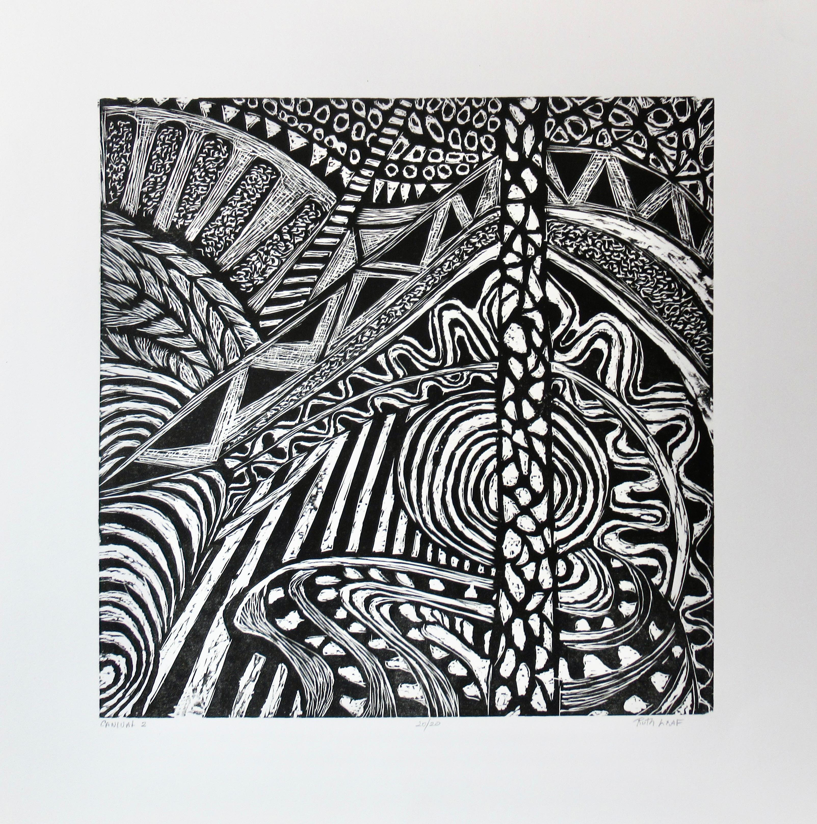 Ruth Leaf Abstract Print - Carnival 2, Variant