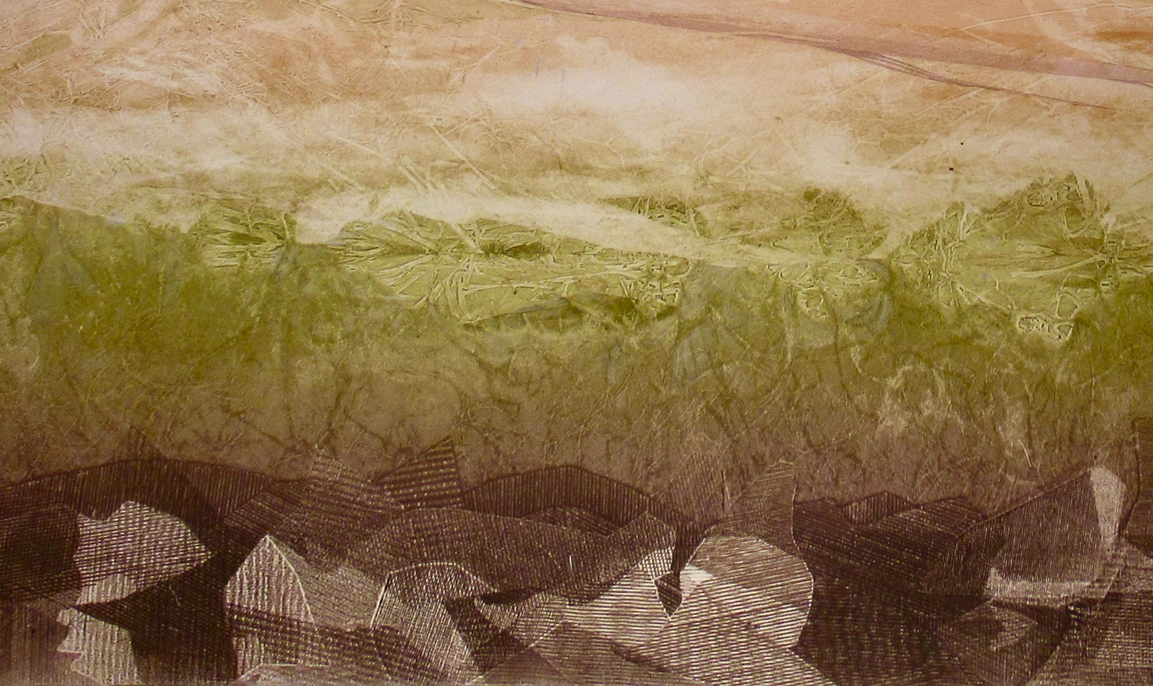 Paisaje con montañas - Print Expresionismo abstracto de Ruth Leaf