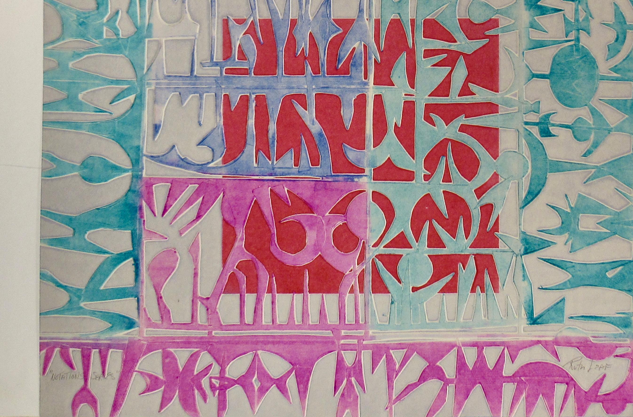 Notations Series - Abstract Expressionist Print by Ruth Leaf