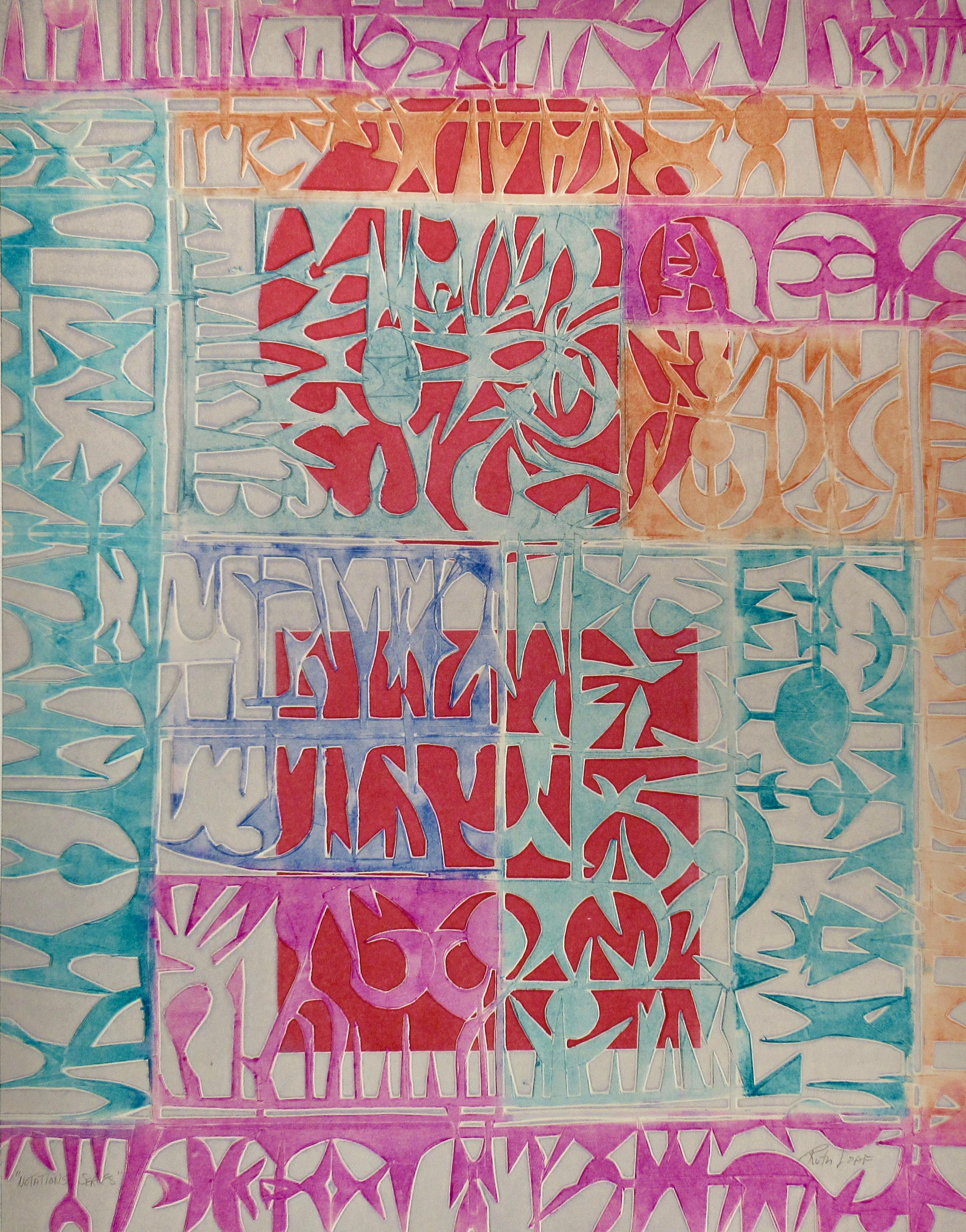 Ruth Leaf Abstract Print - Notations Series