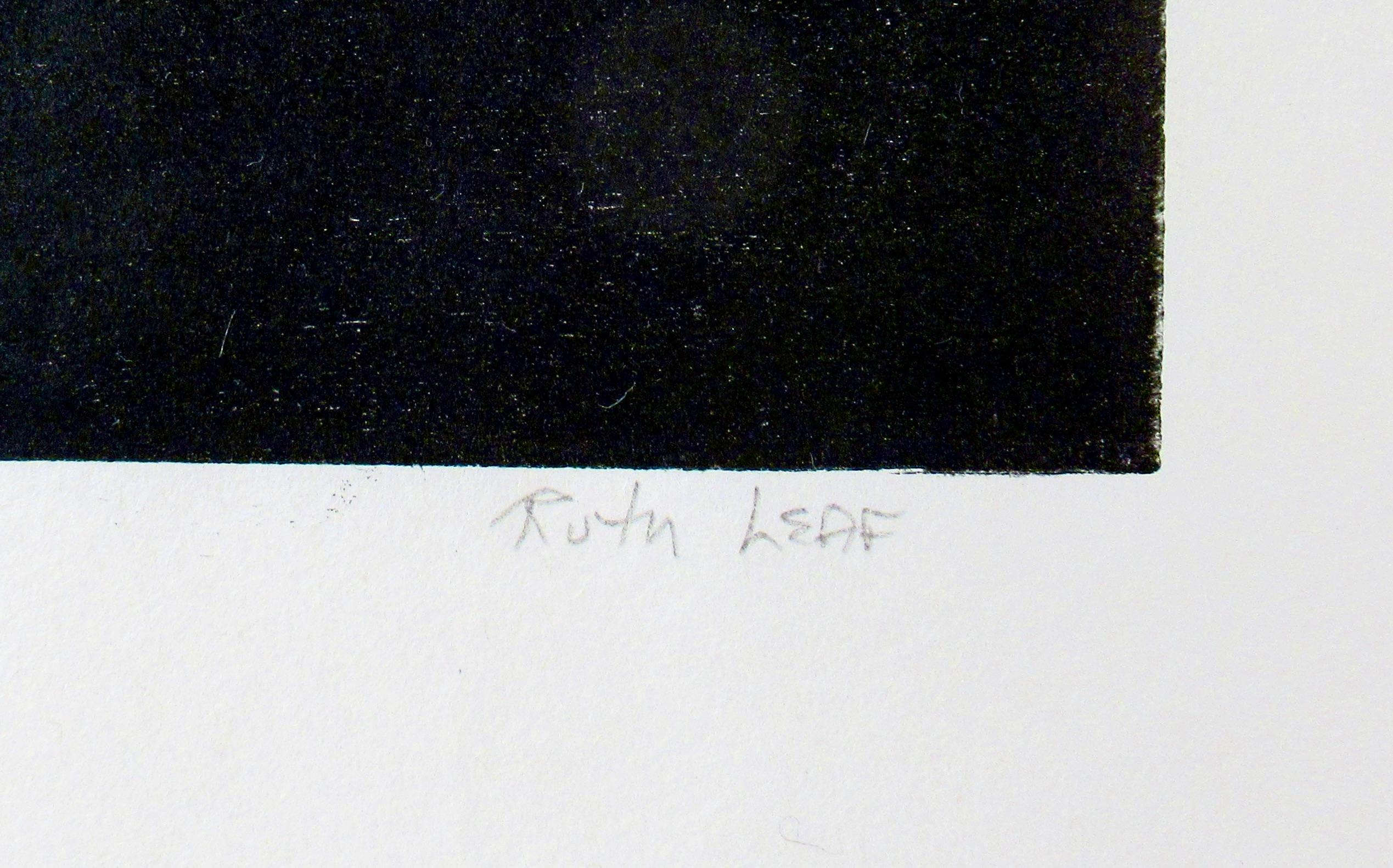 Pfauennebel (Grau), Abstract Print, von Ruth Leaf