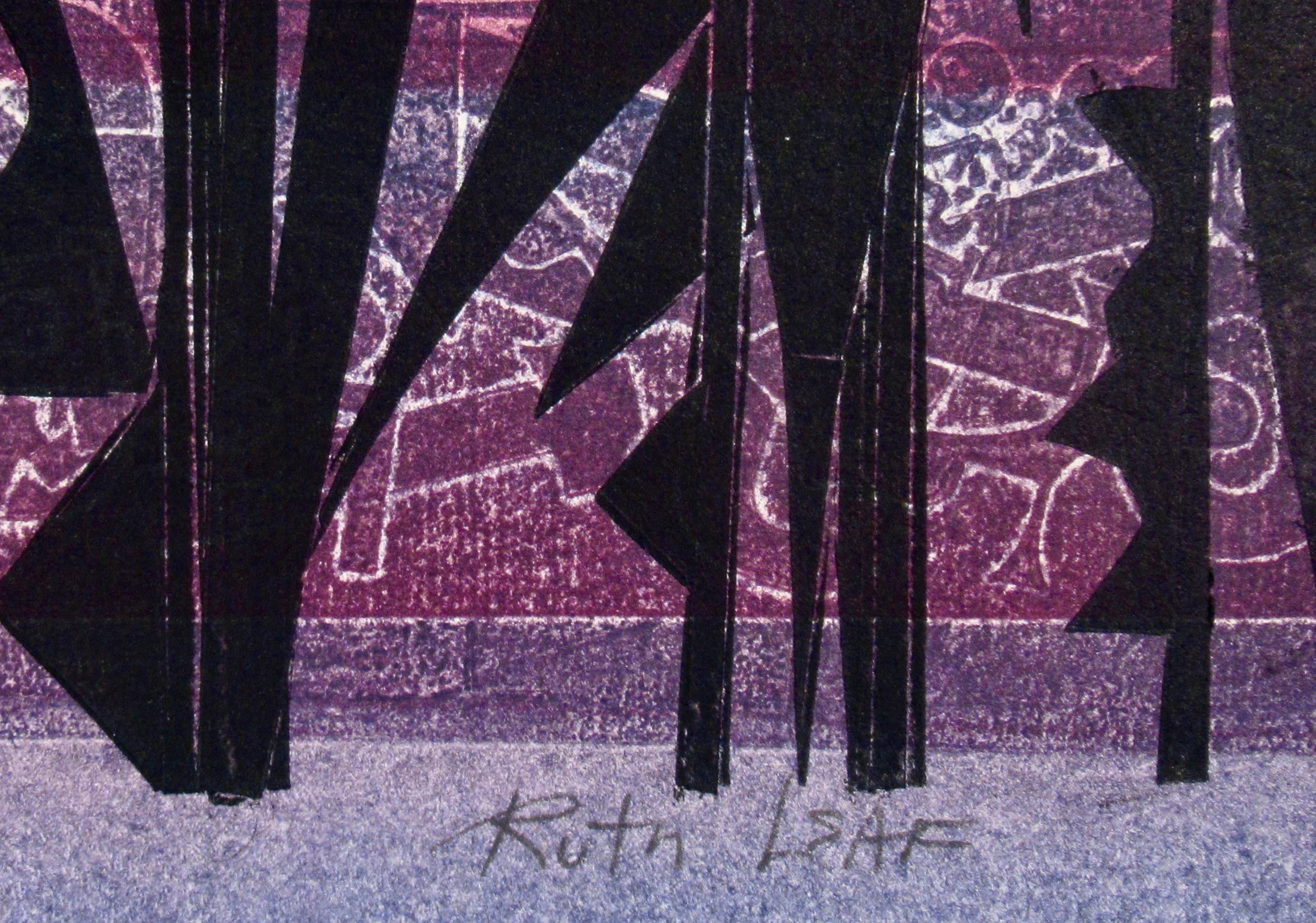 Geheimnisse Serie (Schwarz), Abstract Print, von Ruth Leaf