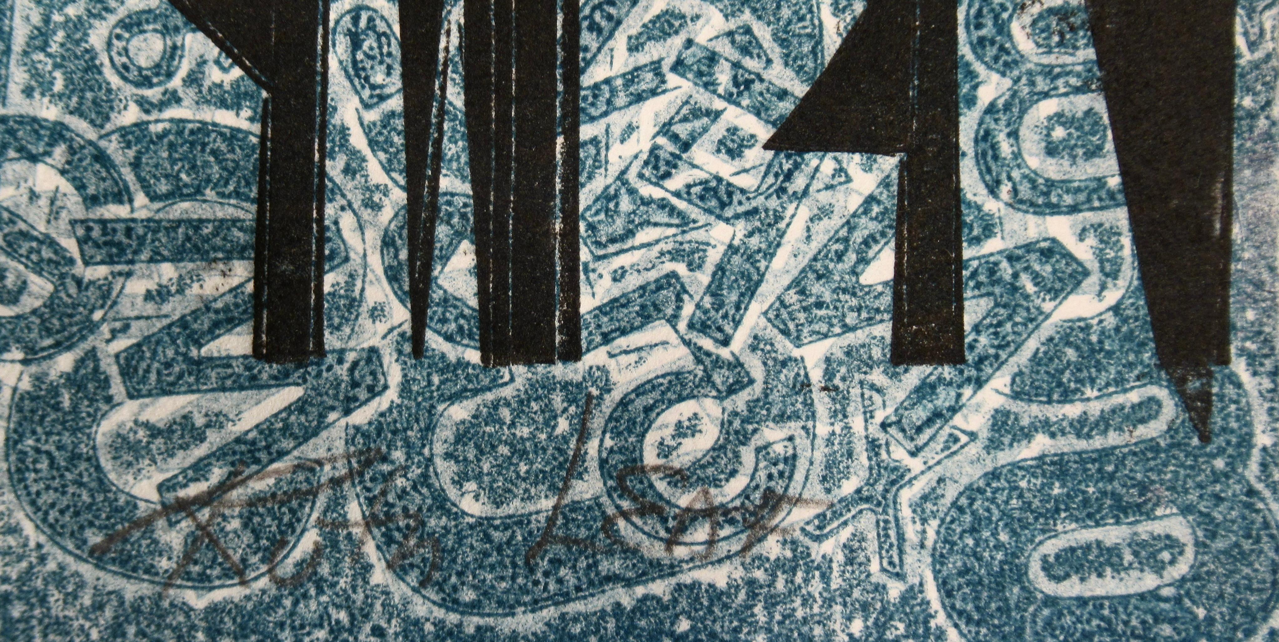 Secrets Series - Black Abstract Print by Ruth Leaf
