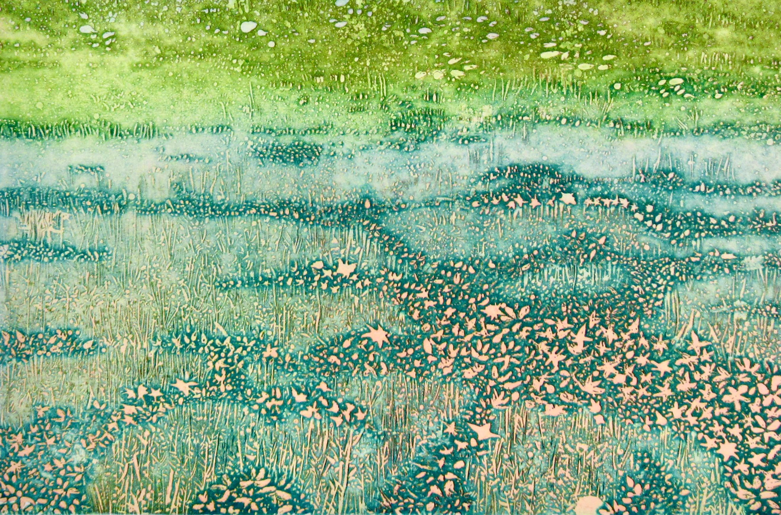 Sommerregen (Grau), Abstract Print, von Ruth Leaf