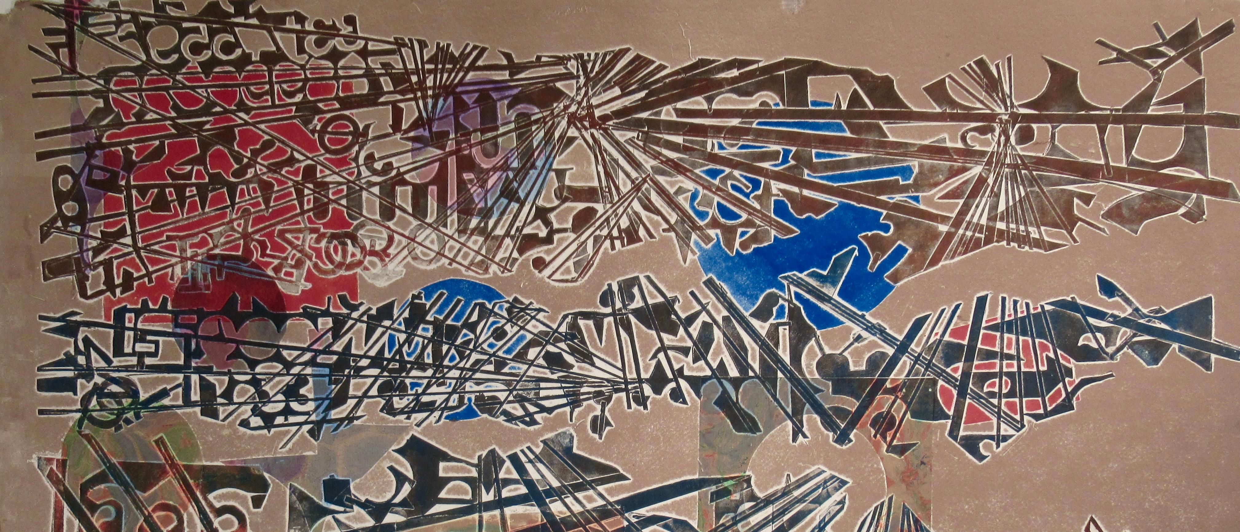 Untitled - Abstract Expressionist Print by Ruth Leaf