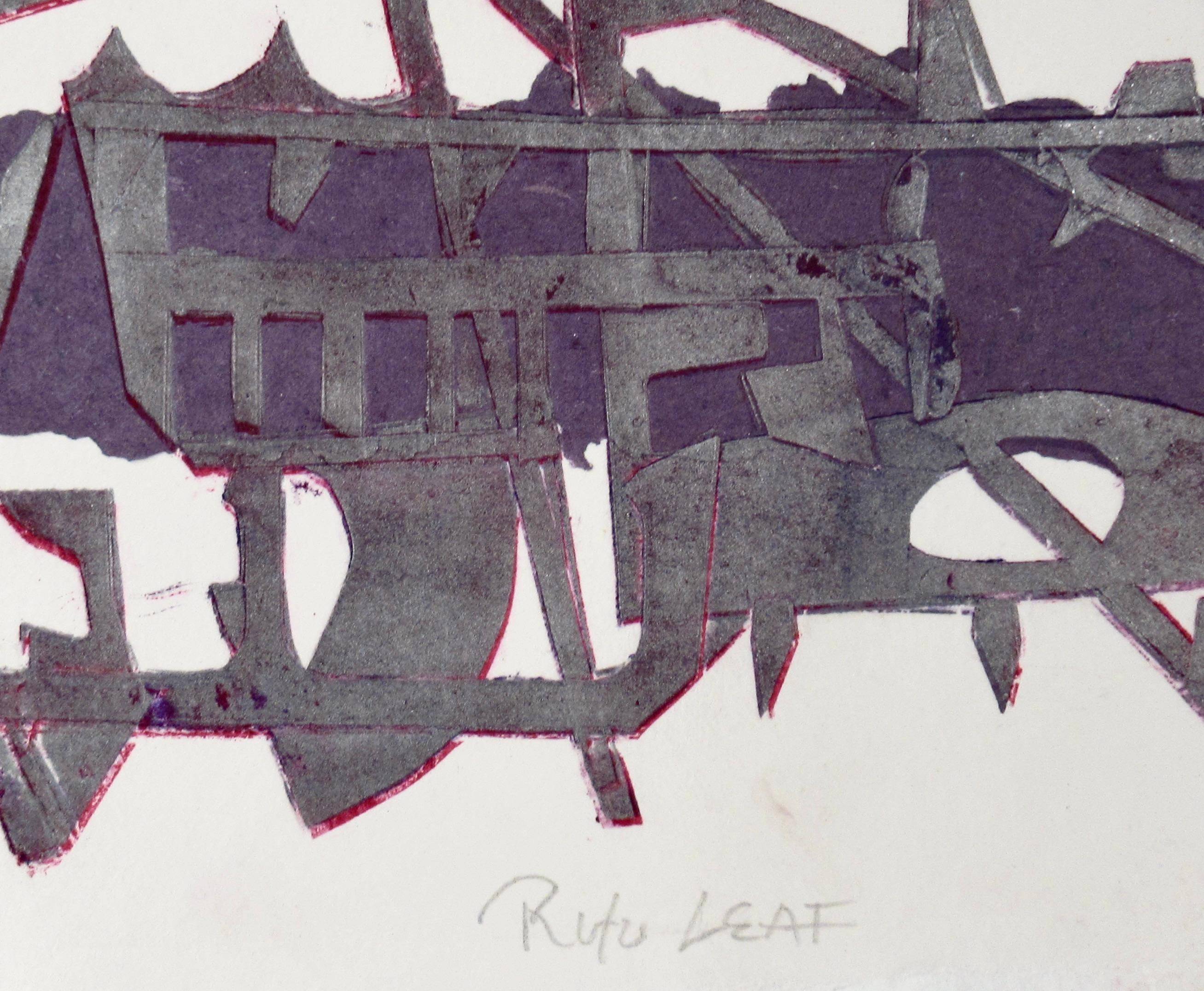 Untitled - Gray Abstract Print by Ruth Leaf