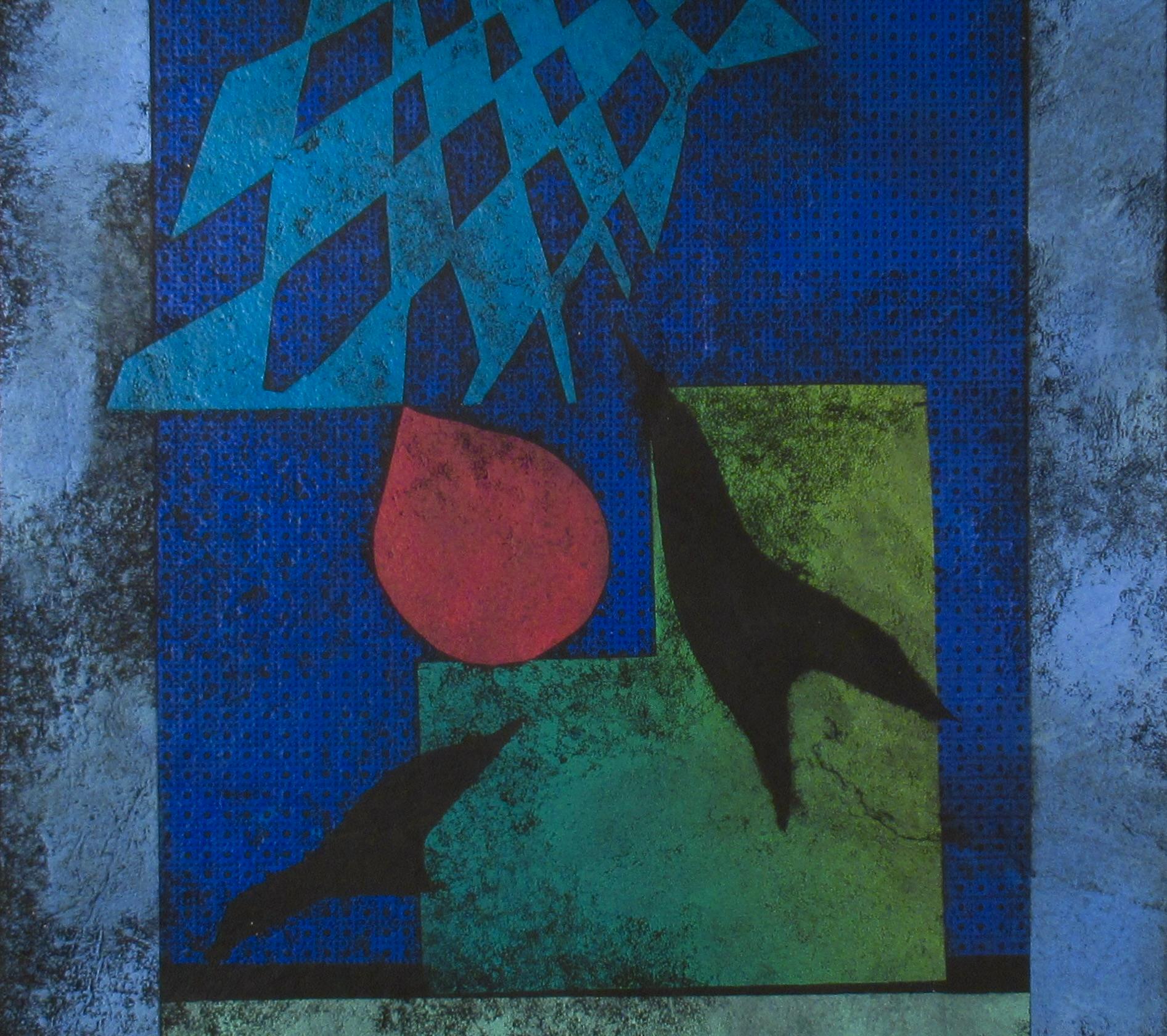 Untitled, Two Birds - Abstract Expressionist Print by Ruth Leaf
