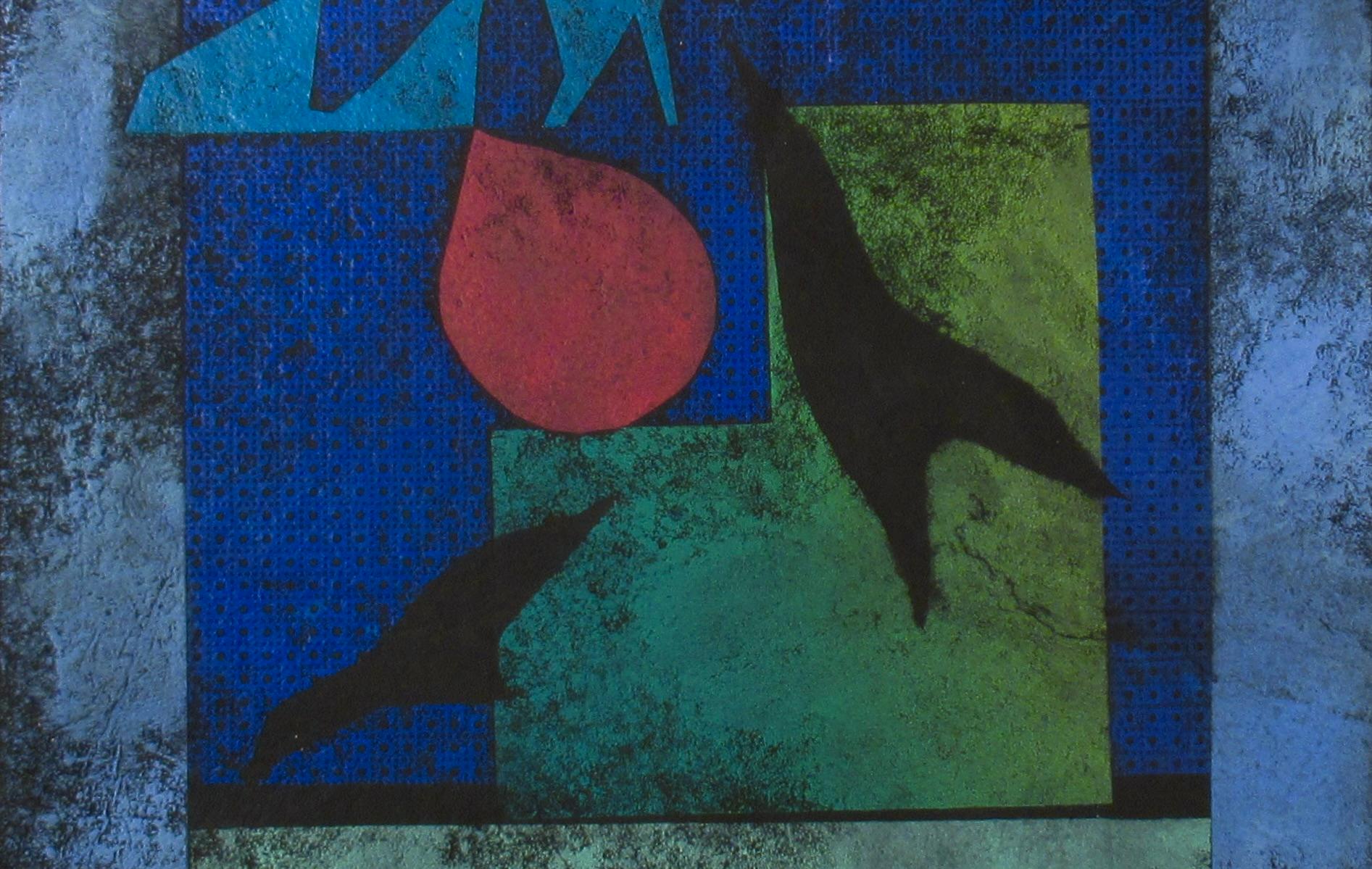 Untitled, Two Birds - Black Abstract Print by Ruth Leaf