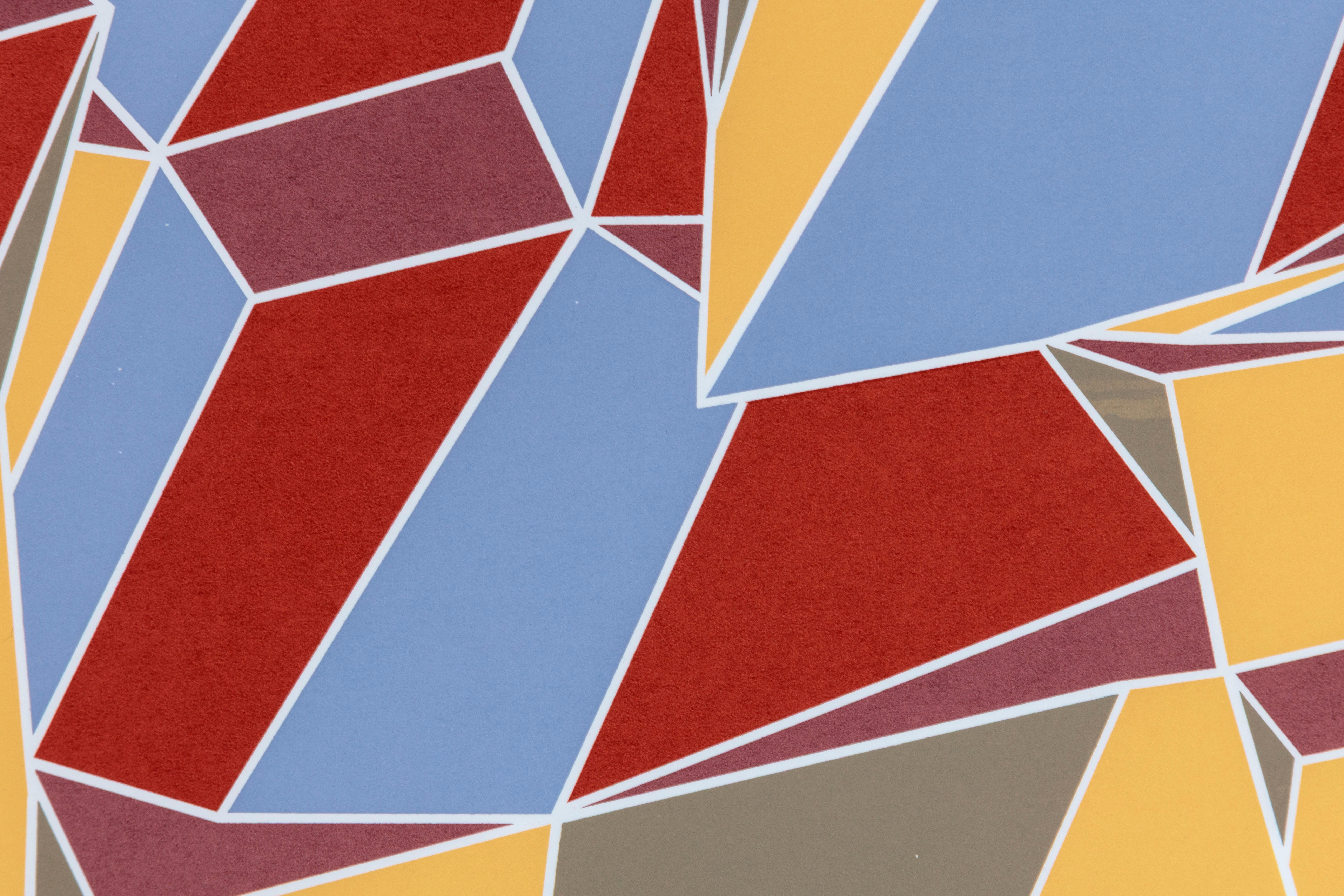 Diamond Variation V - Blue Abstract Print by Ruth Leavitt