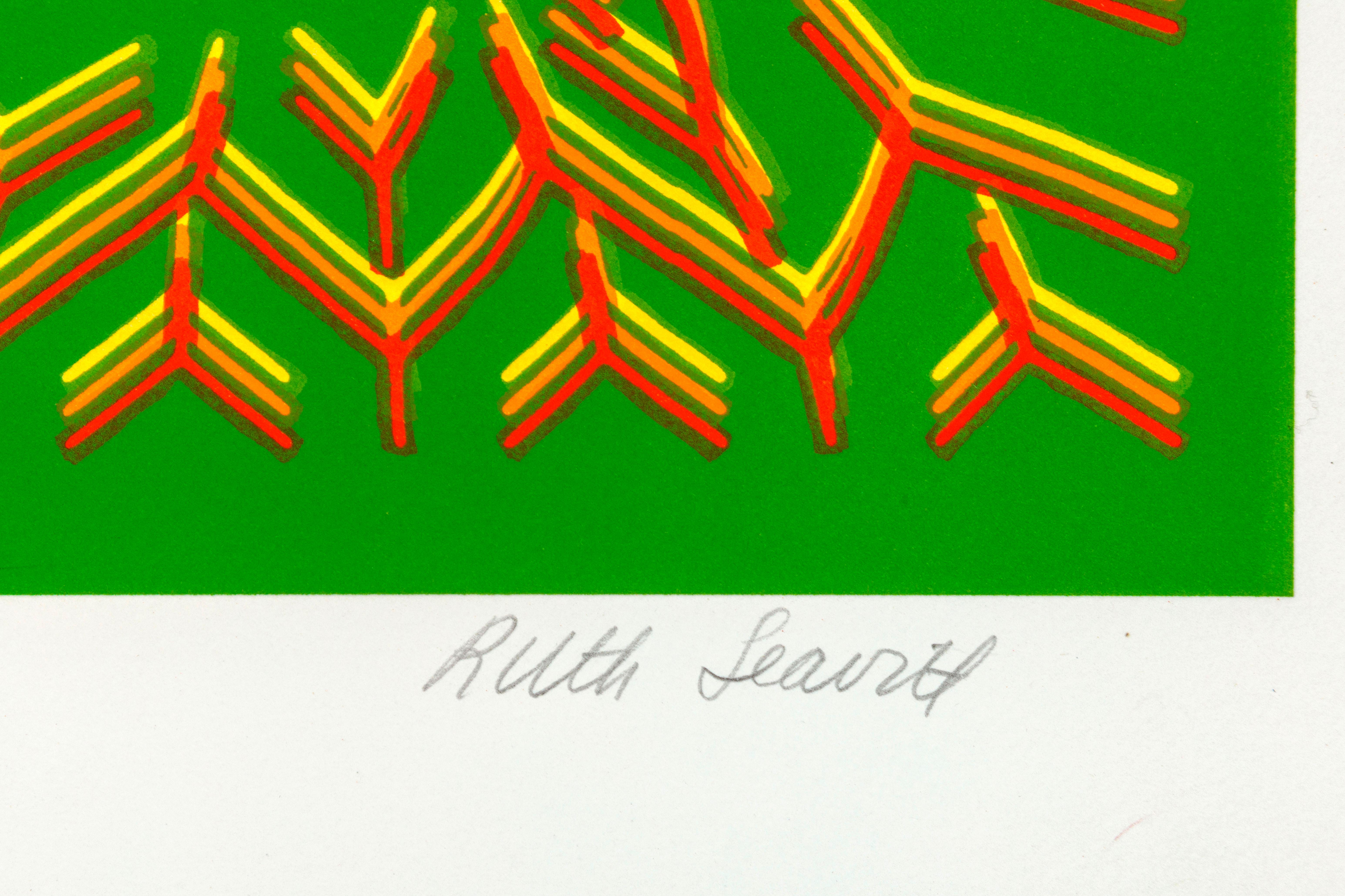 Variación en espiga VI - Abstract Print Blanco de Ruth Leavitt