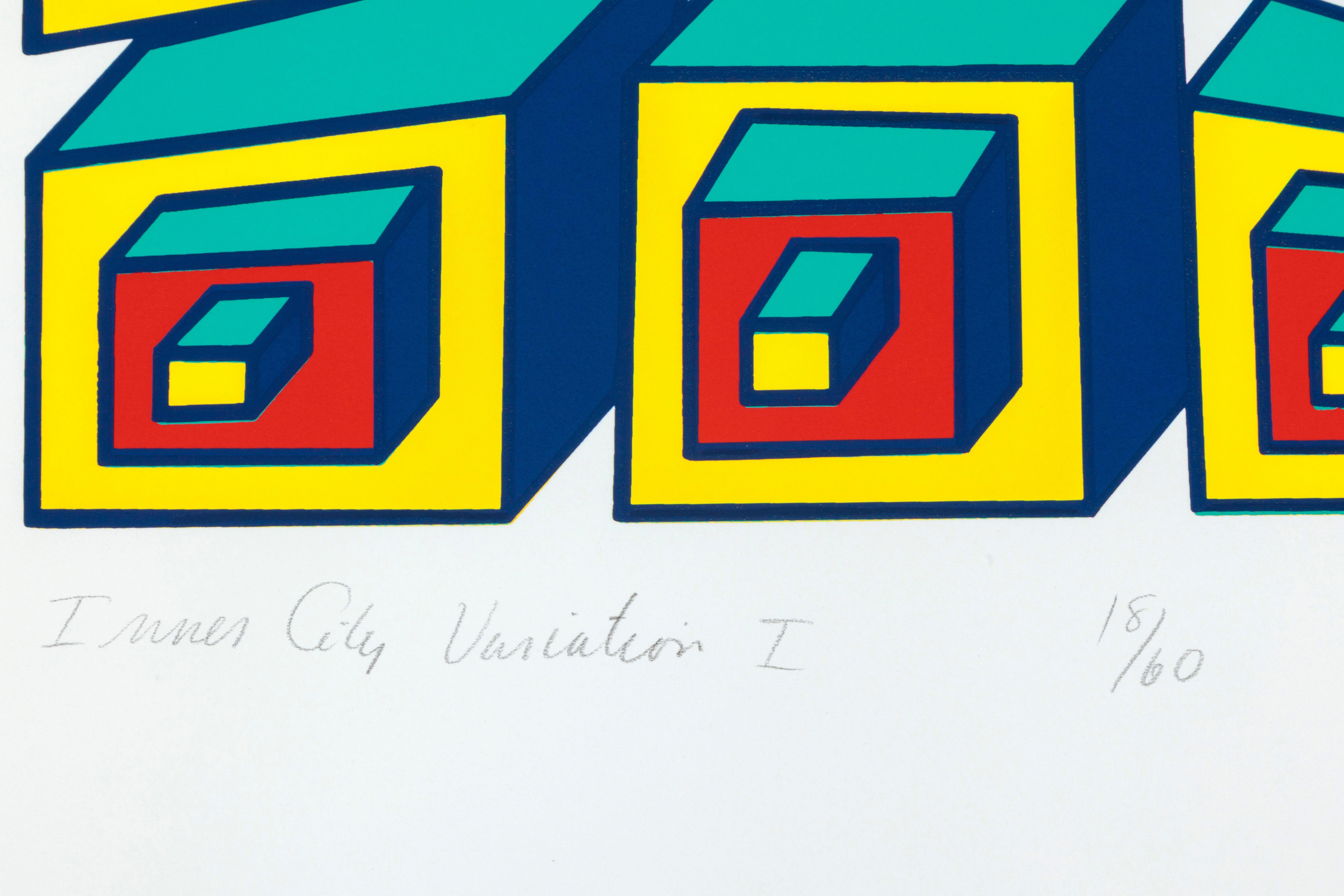 Innerstädtische Variante I (Blau), Abstract Print, von Ruth Leavitt