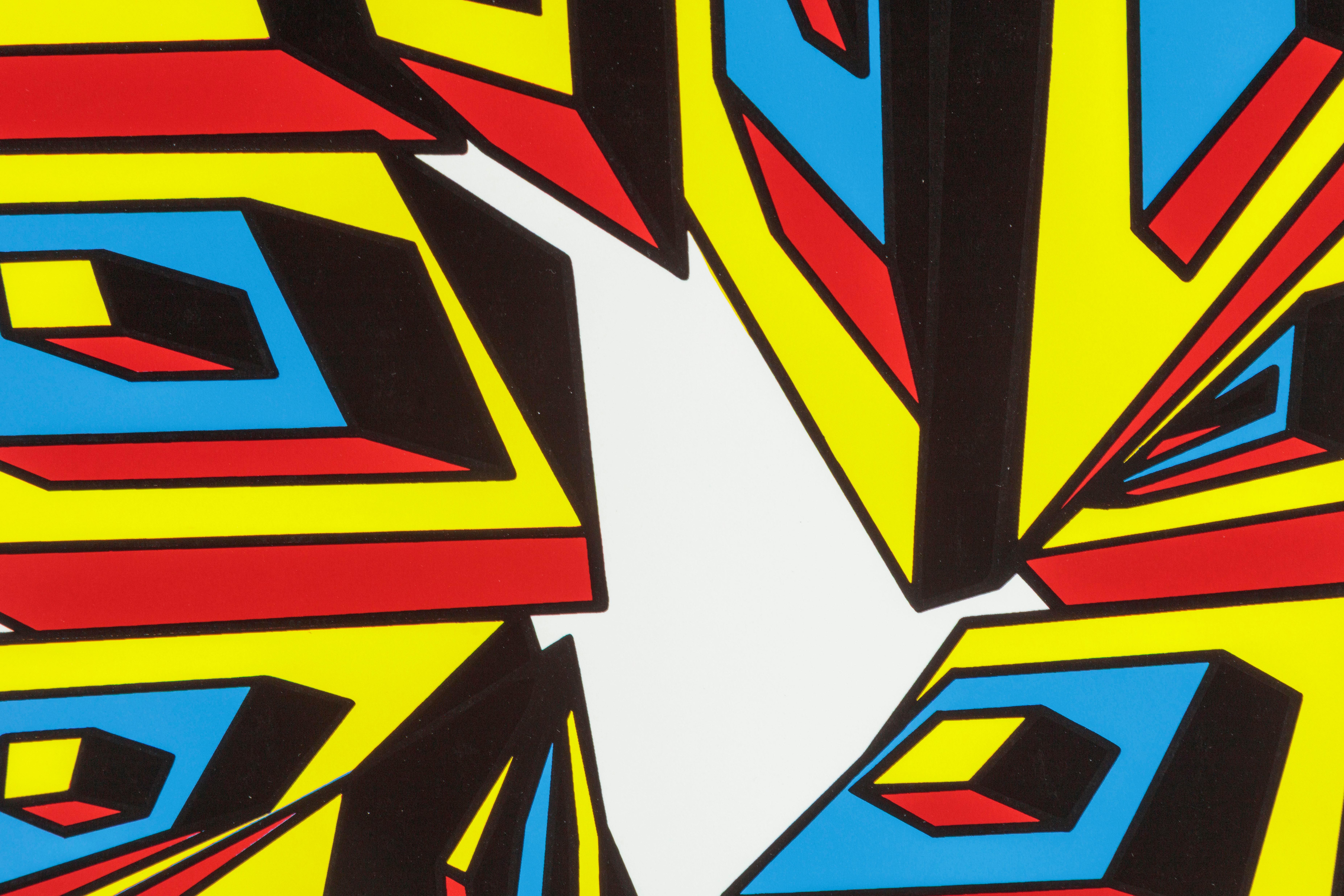 Inner City Variation II - Yellow Abstract Print by Ruth Leavitt