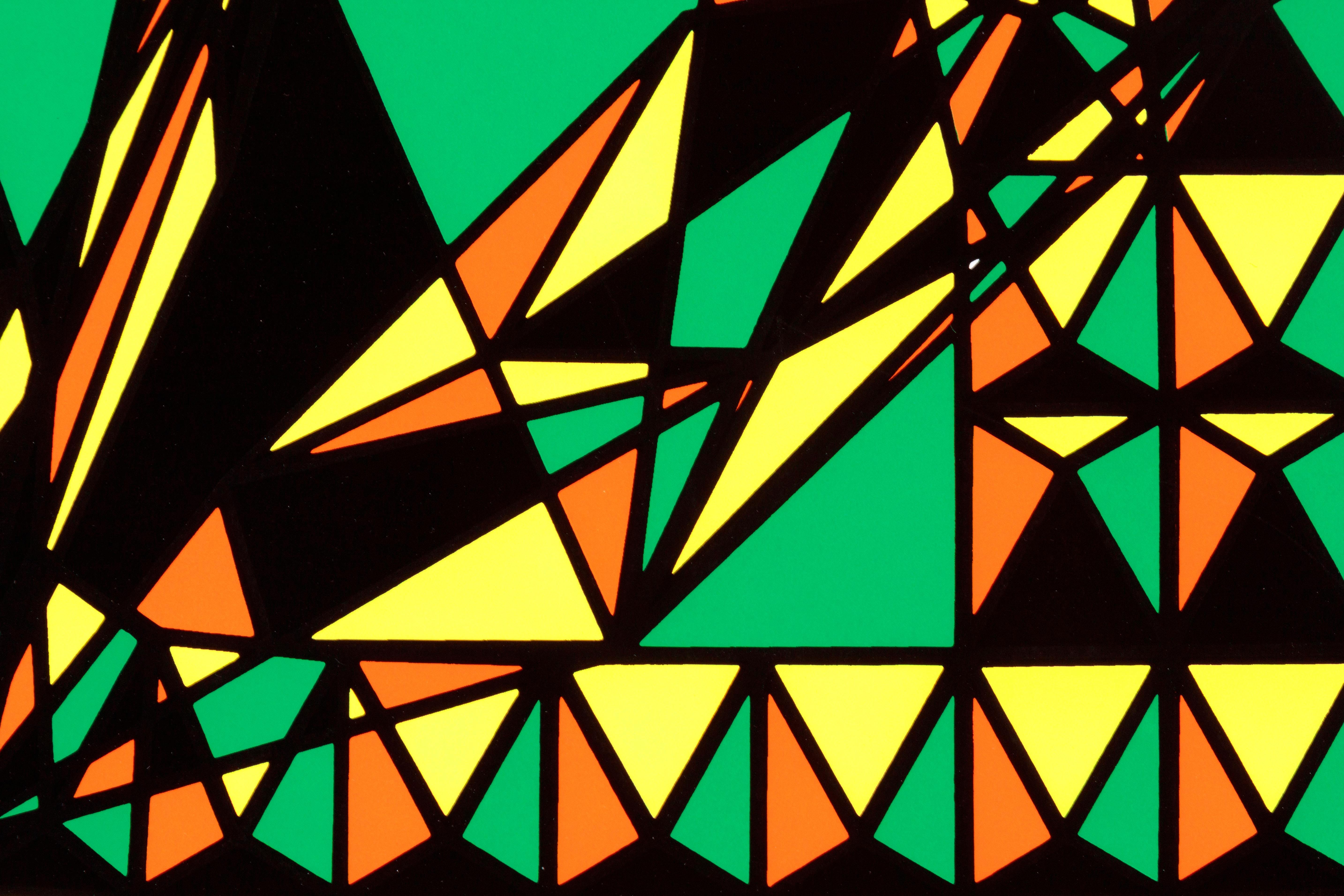 Variation prismatique II - Orange Abstract Print par Ruth Leavitt