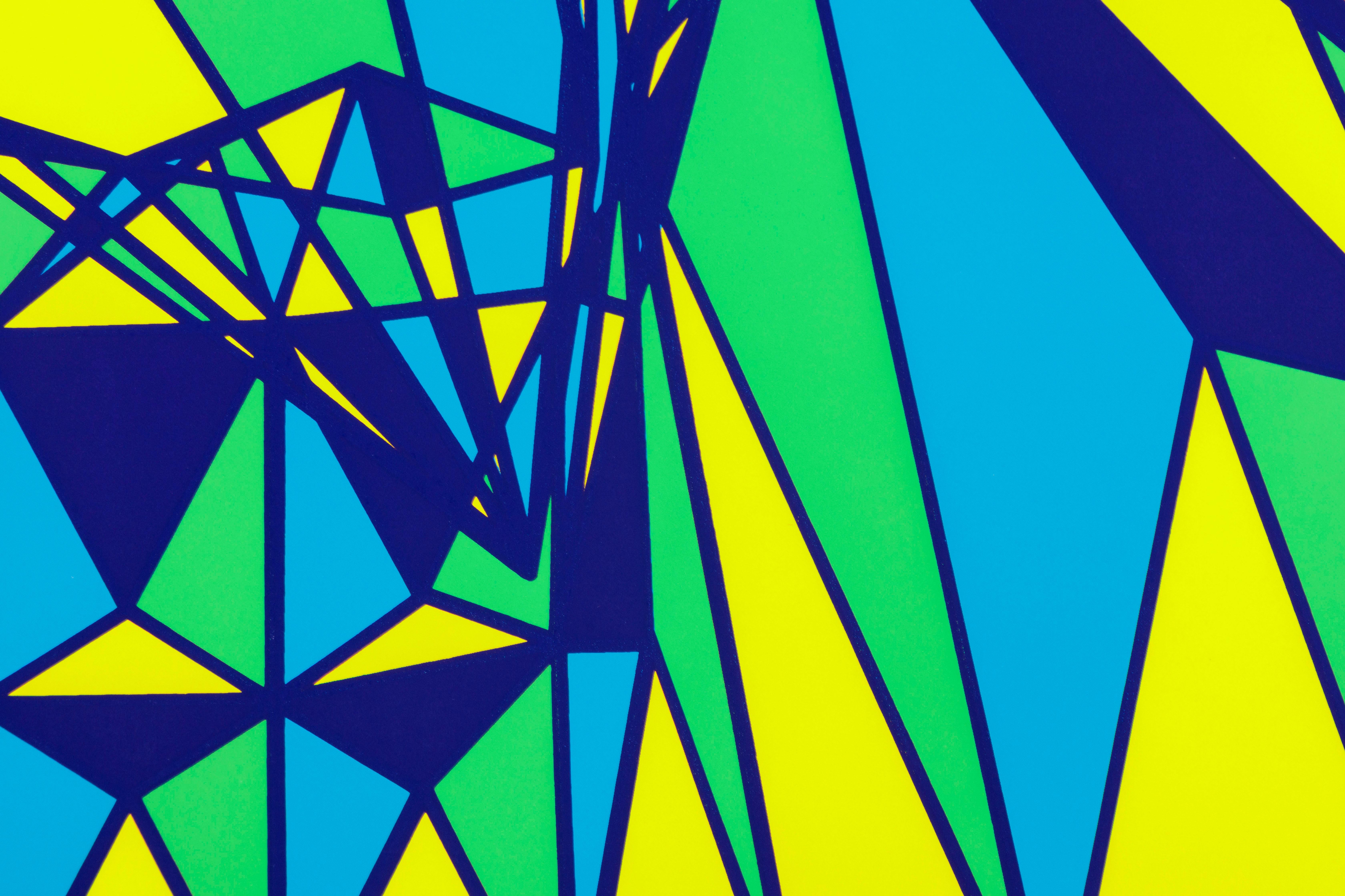 Prismatic Variation III - Blue Abstract Print by Ruth Leavitt