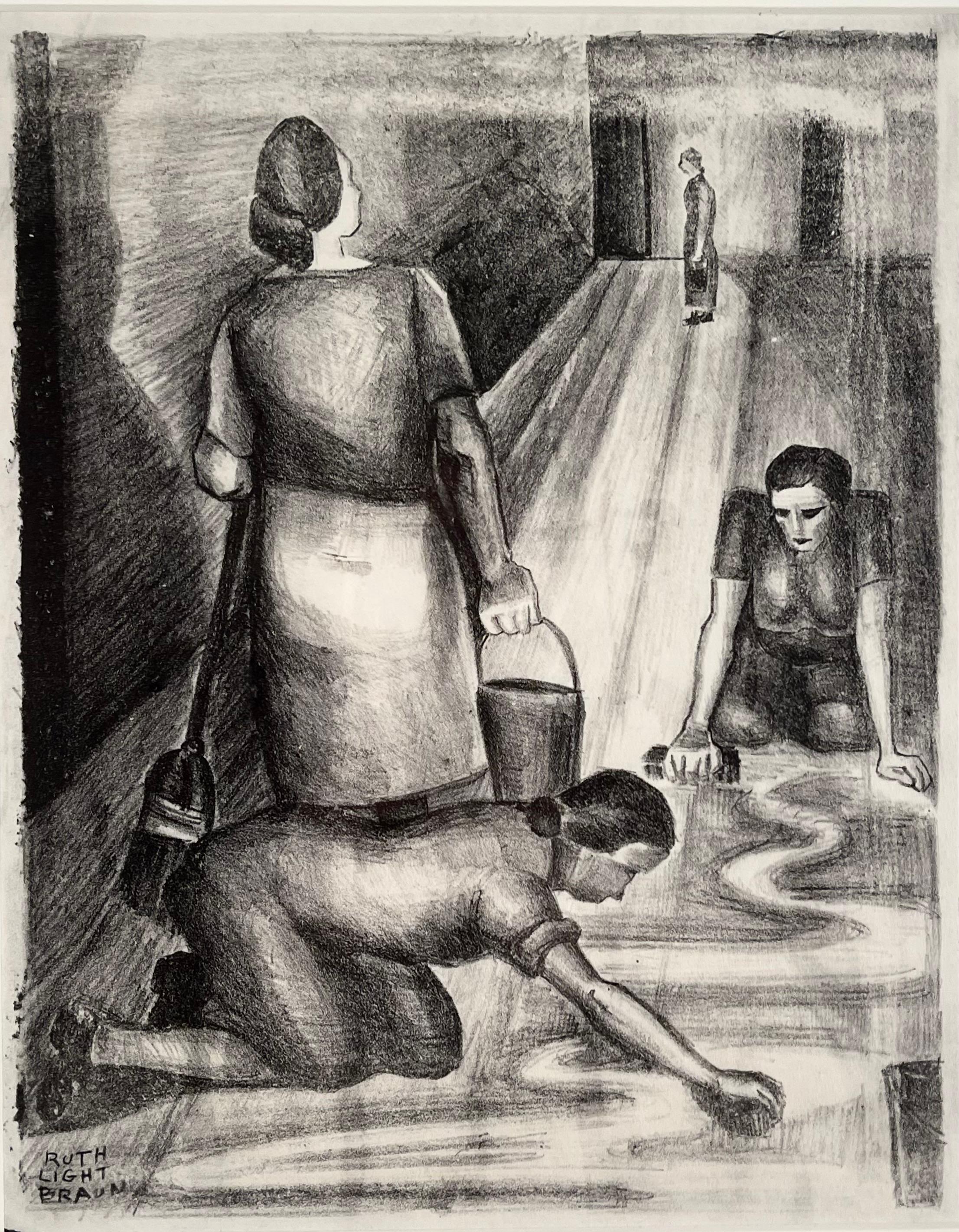 Figurative Print de Ruth Light Braun - SIN TÍTULO (EQUIPO DE LIMPIEZA)