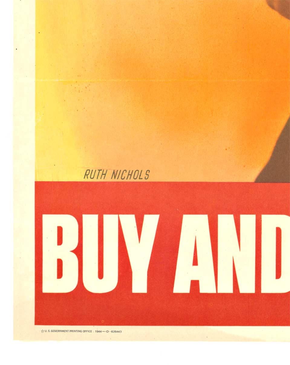 Vintage-Poster „Protect His Future – Buy and Keep War Bonds“ (Amerikanischer Realismus), Print, von Ruth Nichols