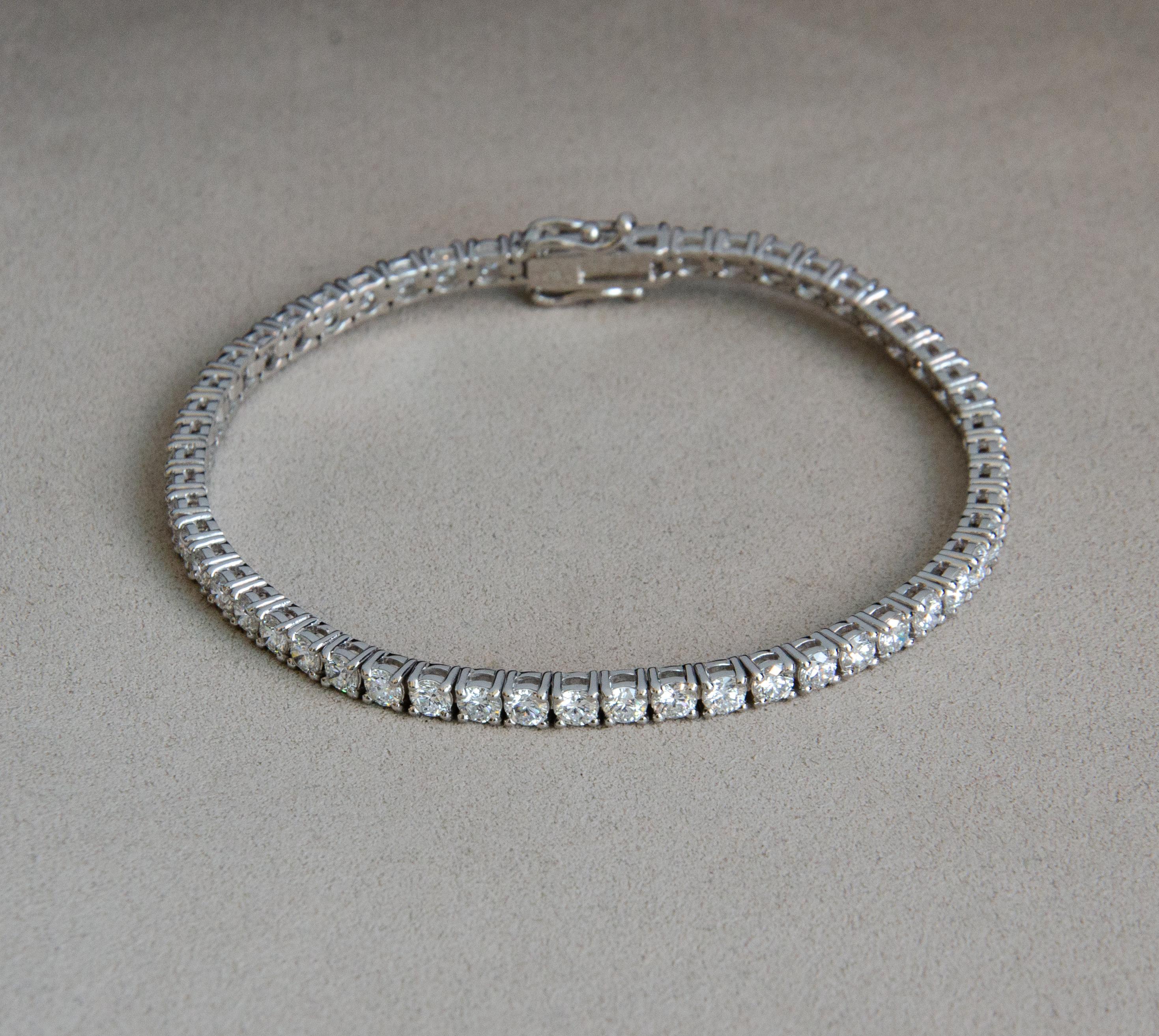 Ruth Nyc, 5.00ctw Tennis Bracelet in 14k White Gold For Sale 1