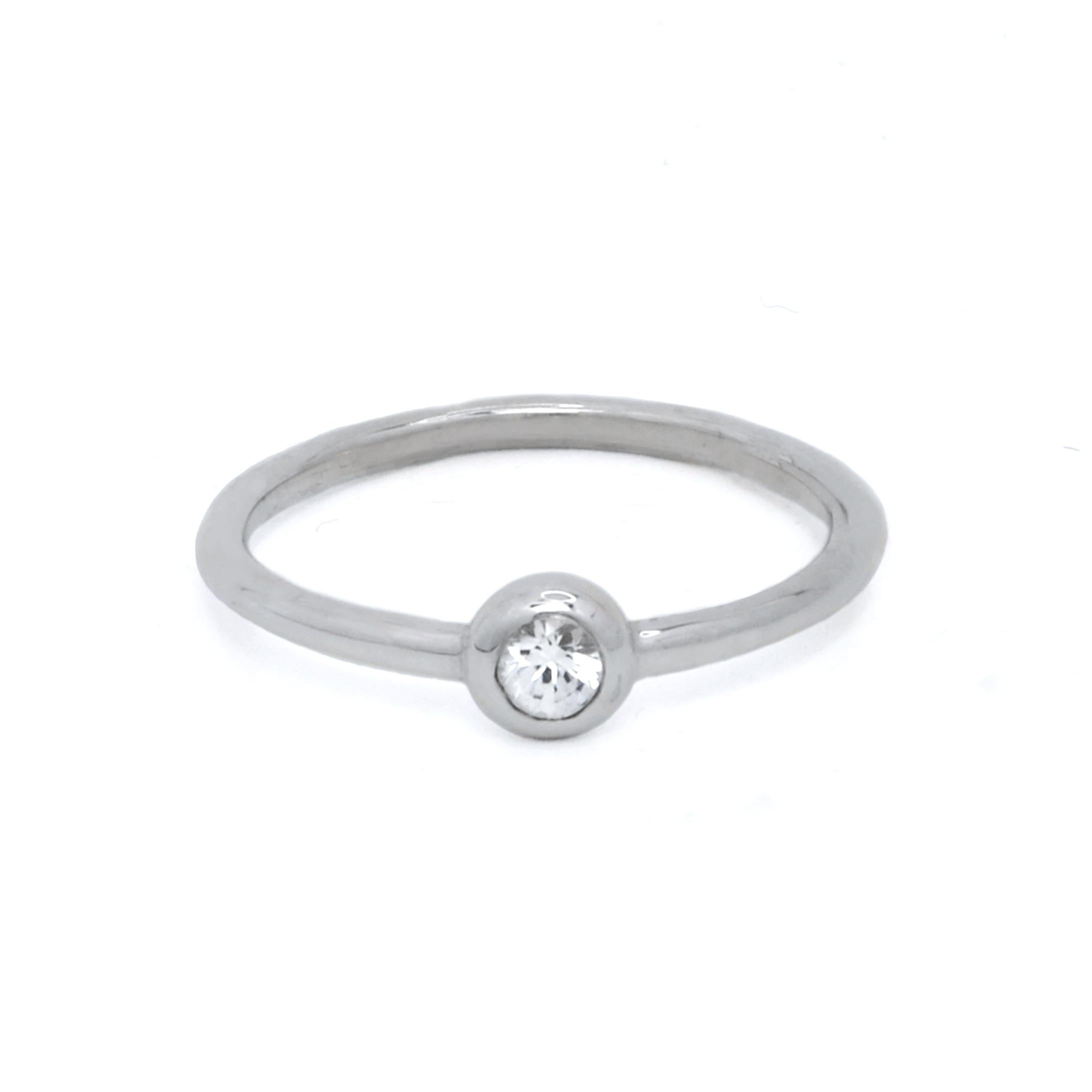 Ruth Nyc Ane Ring, Solitaire Diamond Ring in 14k White Gold