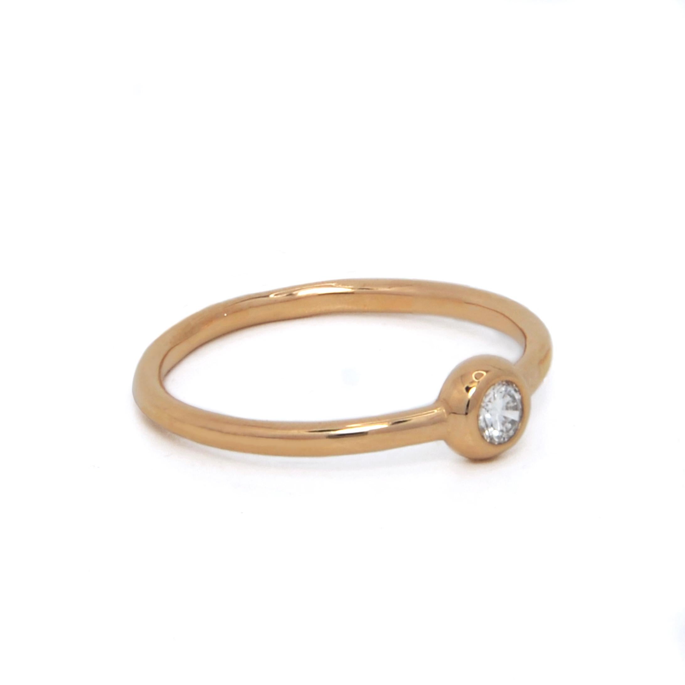 Im Angebot: Ruth Nyc Ane Ring, Solitär-Diamantring aus 14 Karat Gelbgold () 4