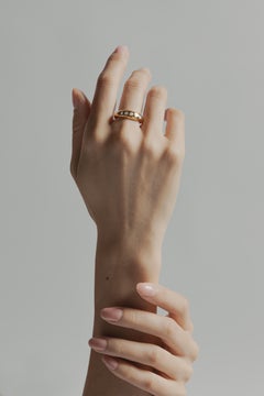 Fem Ring, 5 Stone Diamond Ring in 14k Yellow Gold