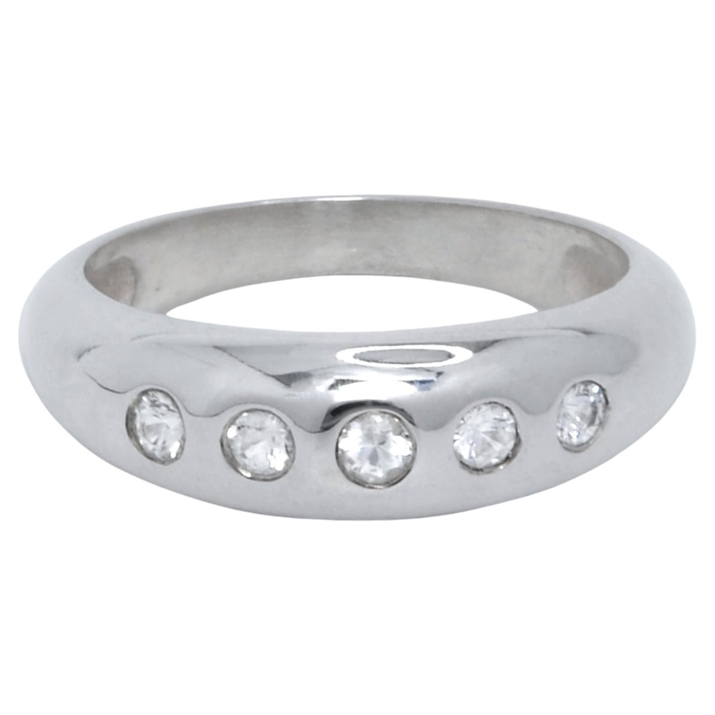 Ruth Nyc Bague Femme en or blanc 14 carats avec 5 pierres de style dôme