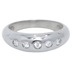 Ruth Nyc Fem Ring, Dome Style 5 Stone Diamond Ring in 14k White Gold
