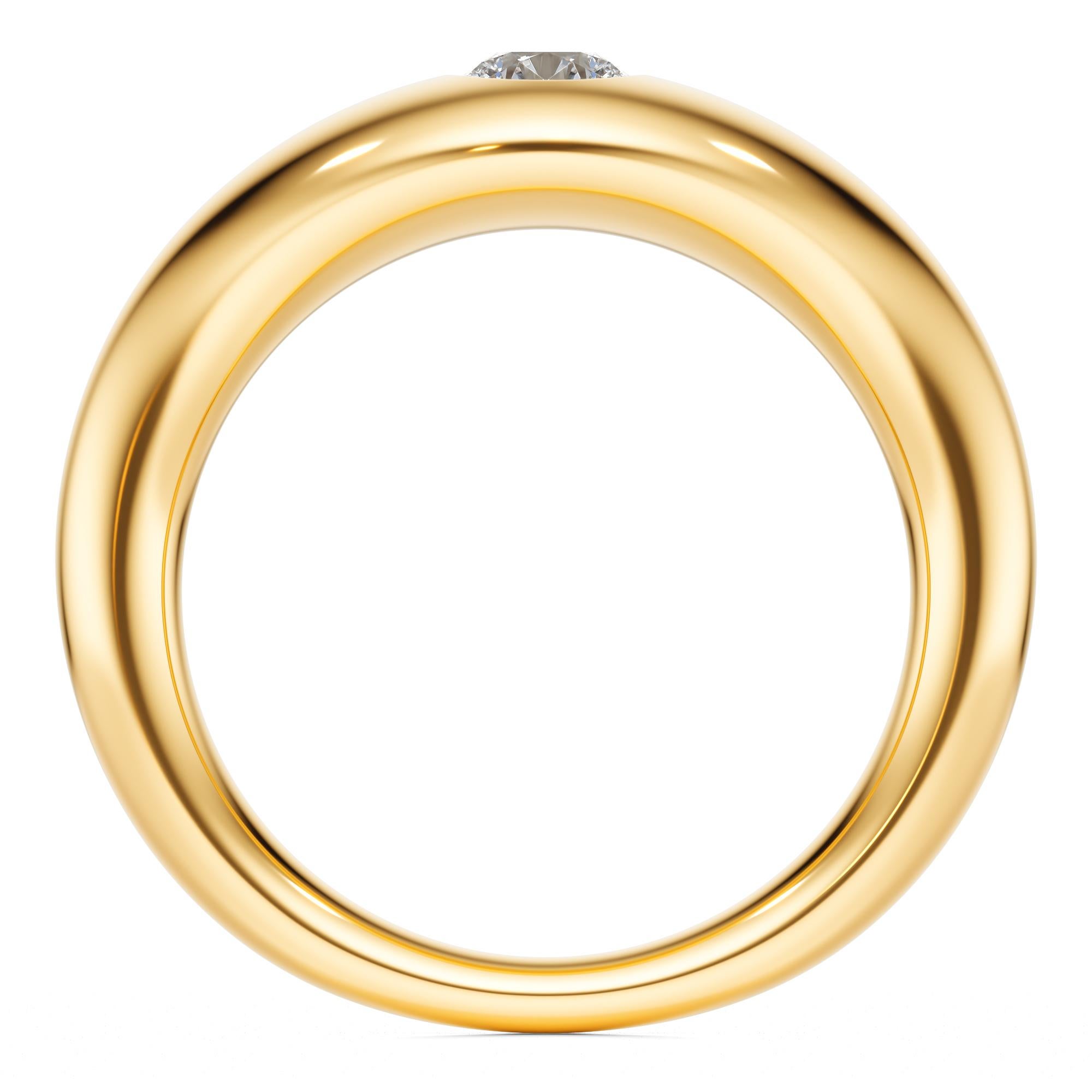For Sale:  Ruth Nyc Lun Ring, 14k Yellow Gold and Diamond 2