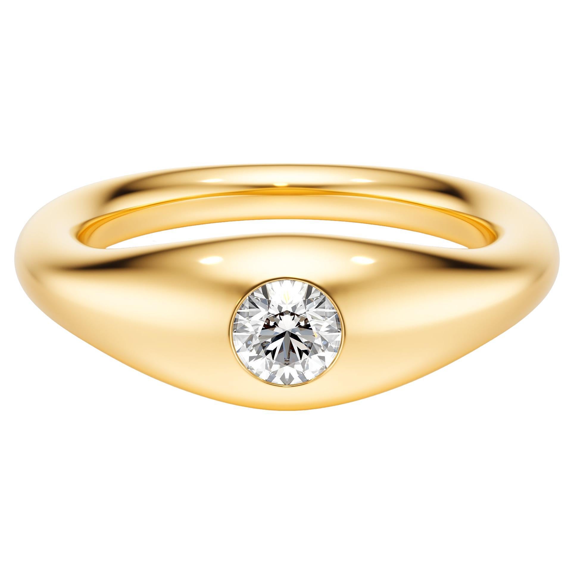 For Sale:  Ruth Nyc Lun Ring, 14k Yellow Gold and Diamond