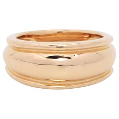 Shield Ring 14k Yellow Gold, Minimalist Dome Ring
