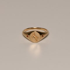 Ruth Nyc x Tea Leigh Pony Signet Ring, 14k Yellow Gold with Rubies