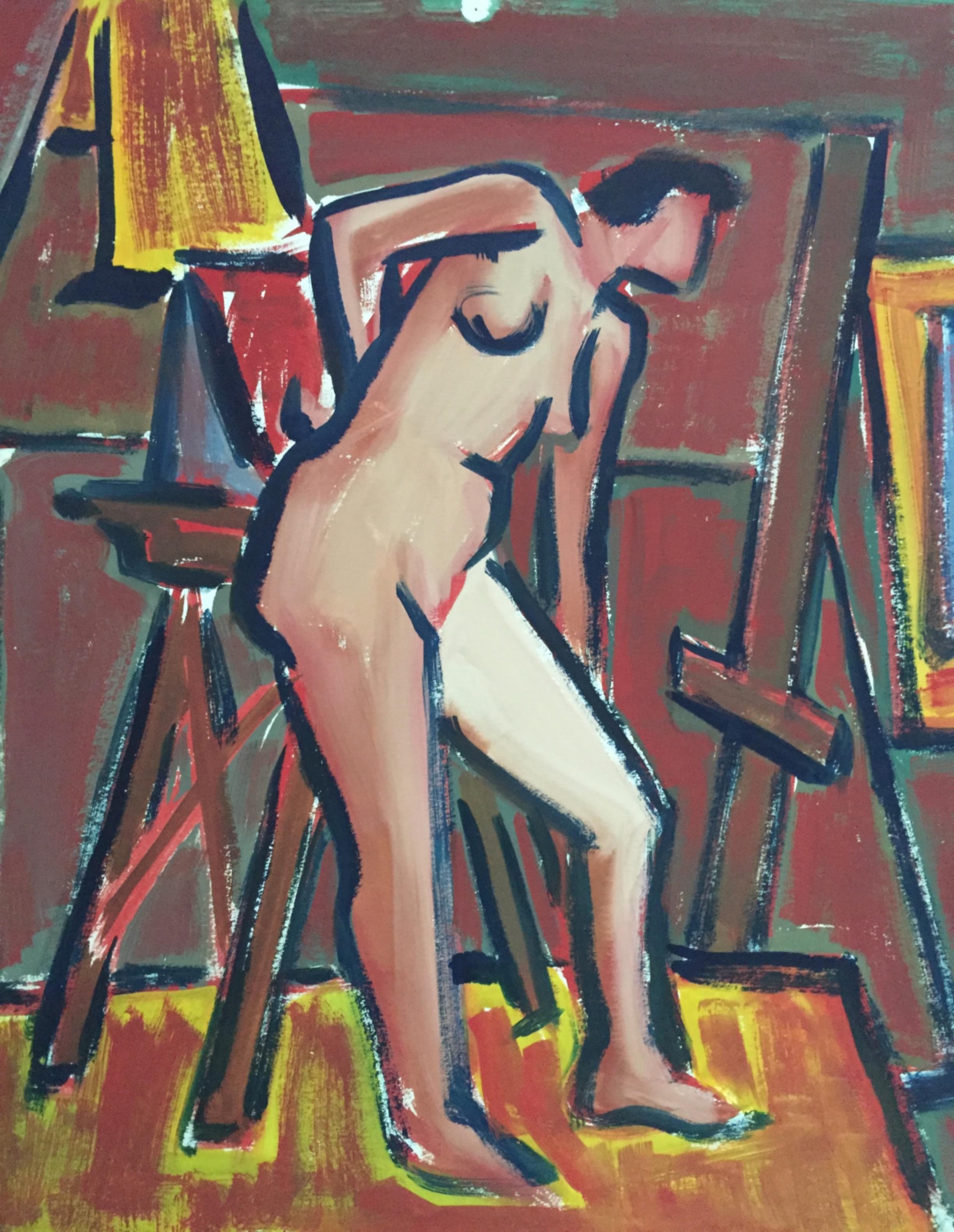 From the estate of Jerry Opper & Ruth Friedman Opper
Bent
c. 1940-1950's
Gouache on Paper
15
