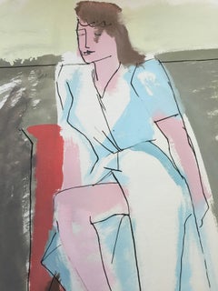 Mid-Century Gouache Painting, American Modern, Circa 1950