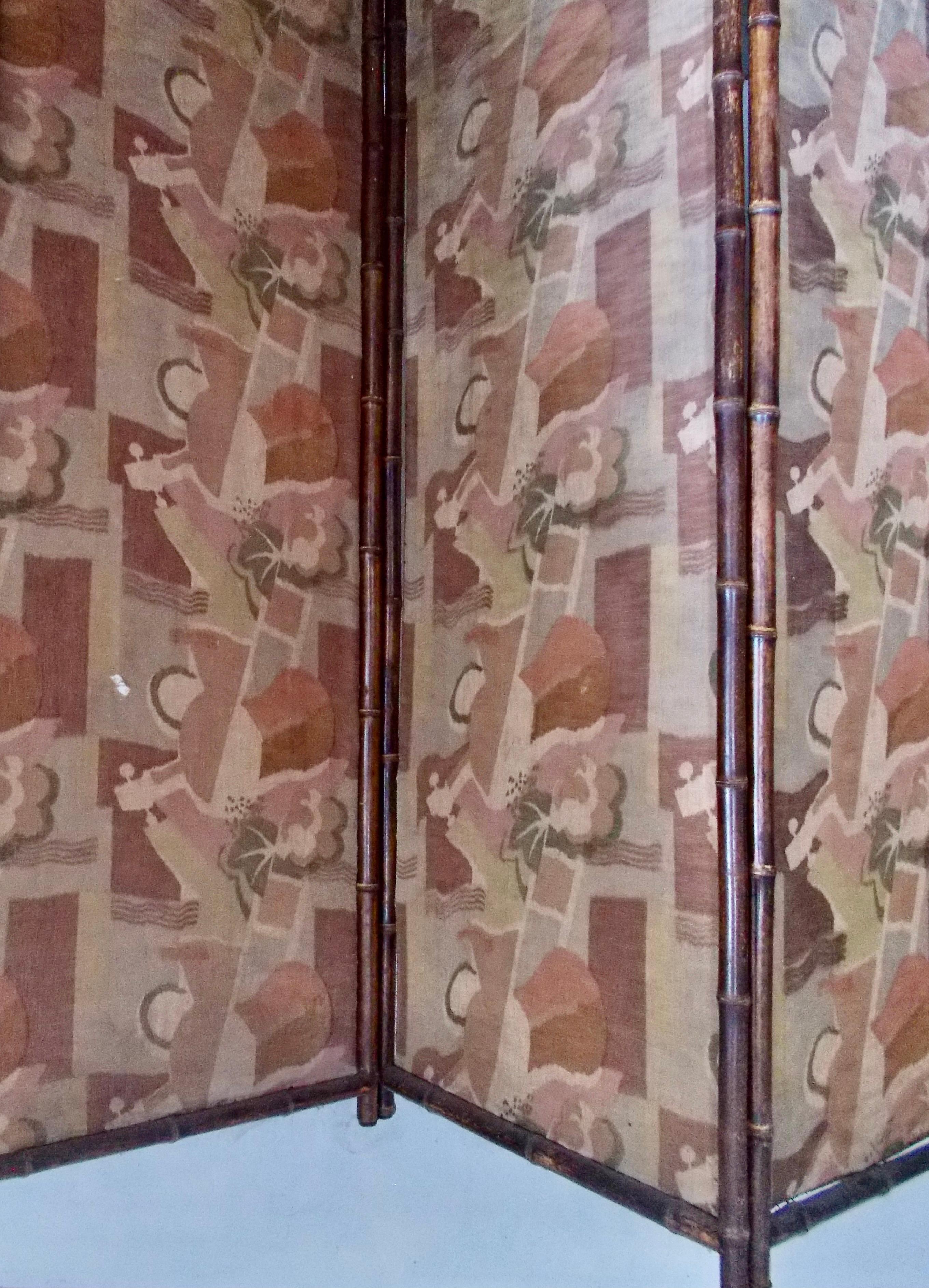 Ruth Reeves (attributed) Fabric American Deco Period Screen For Sale 8